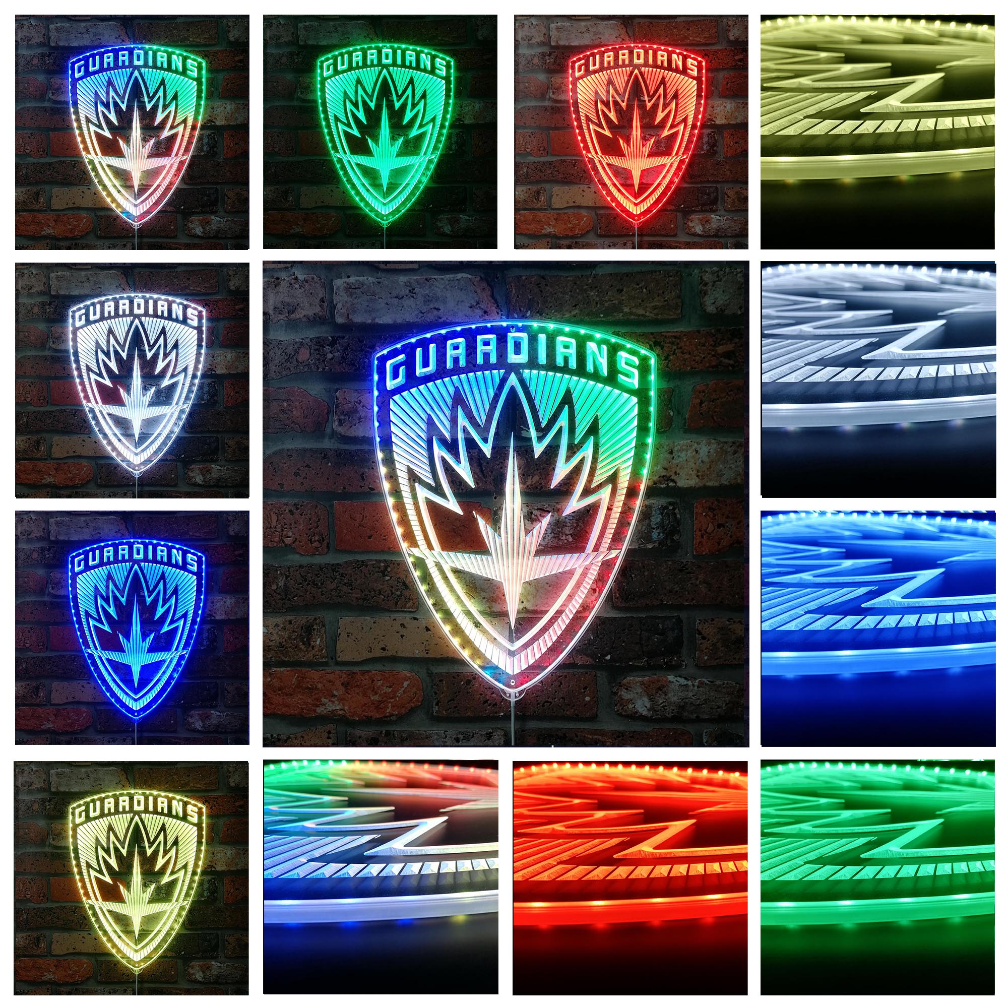 Guardians of the Galaxy Badge Dynamic RGB Edge Lit LED Sign