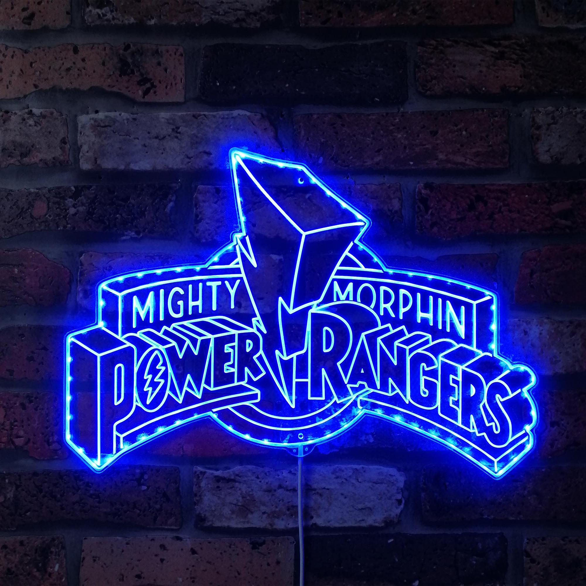 Mighty Morphin Power of Rangers Dynamic RGB Edge Lit LED Sign | PROLEDSIGN