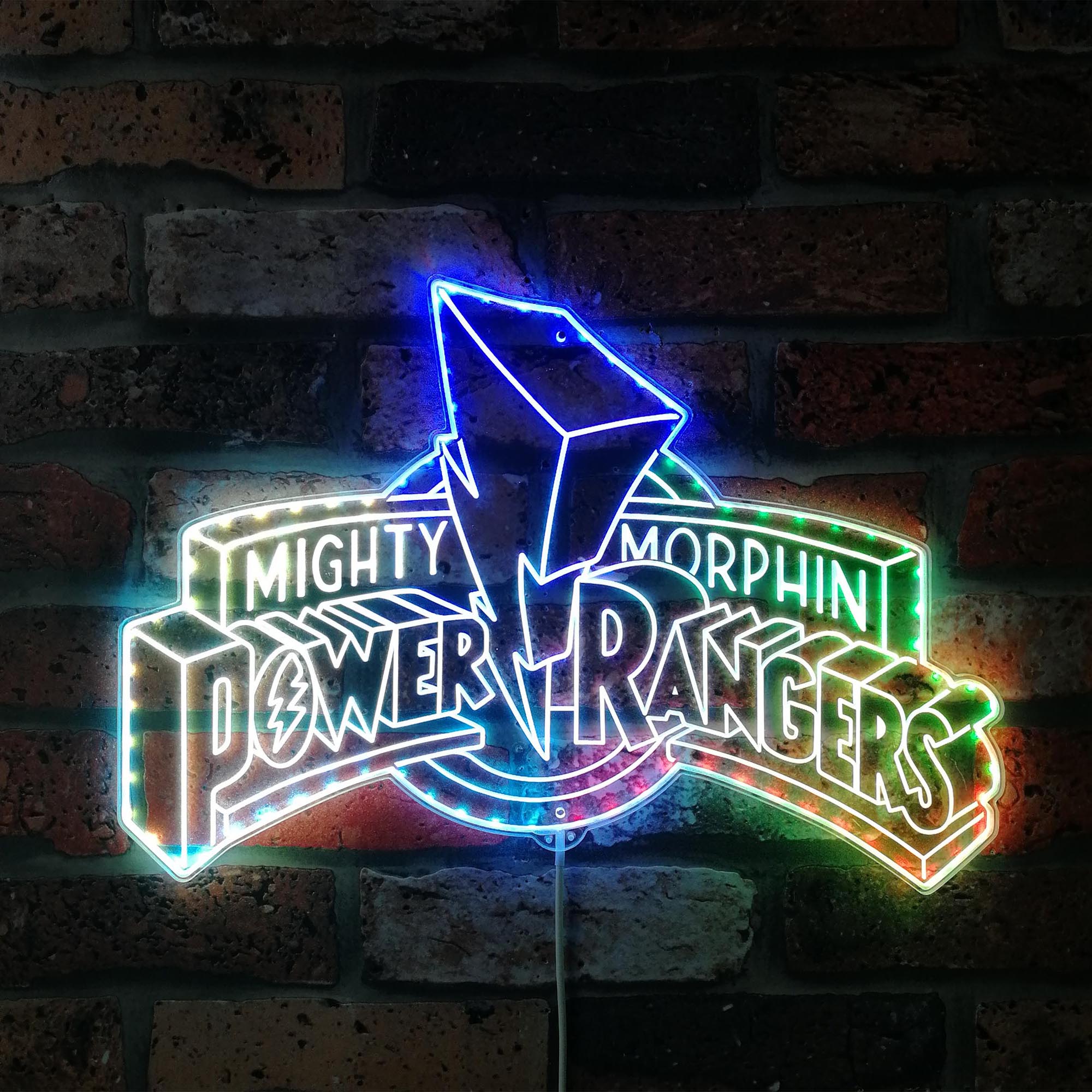 Mighty Morphin Power of Rangers Dynamic RGB Edge Lit LED Sign