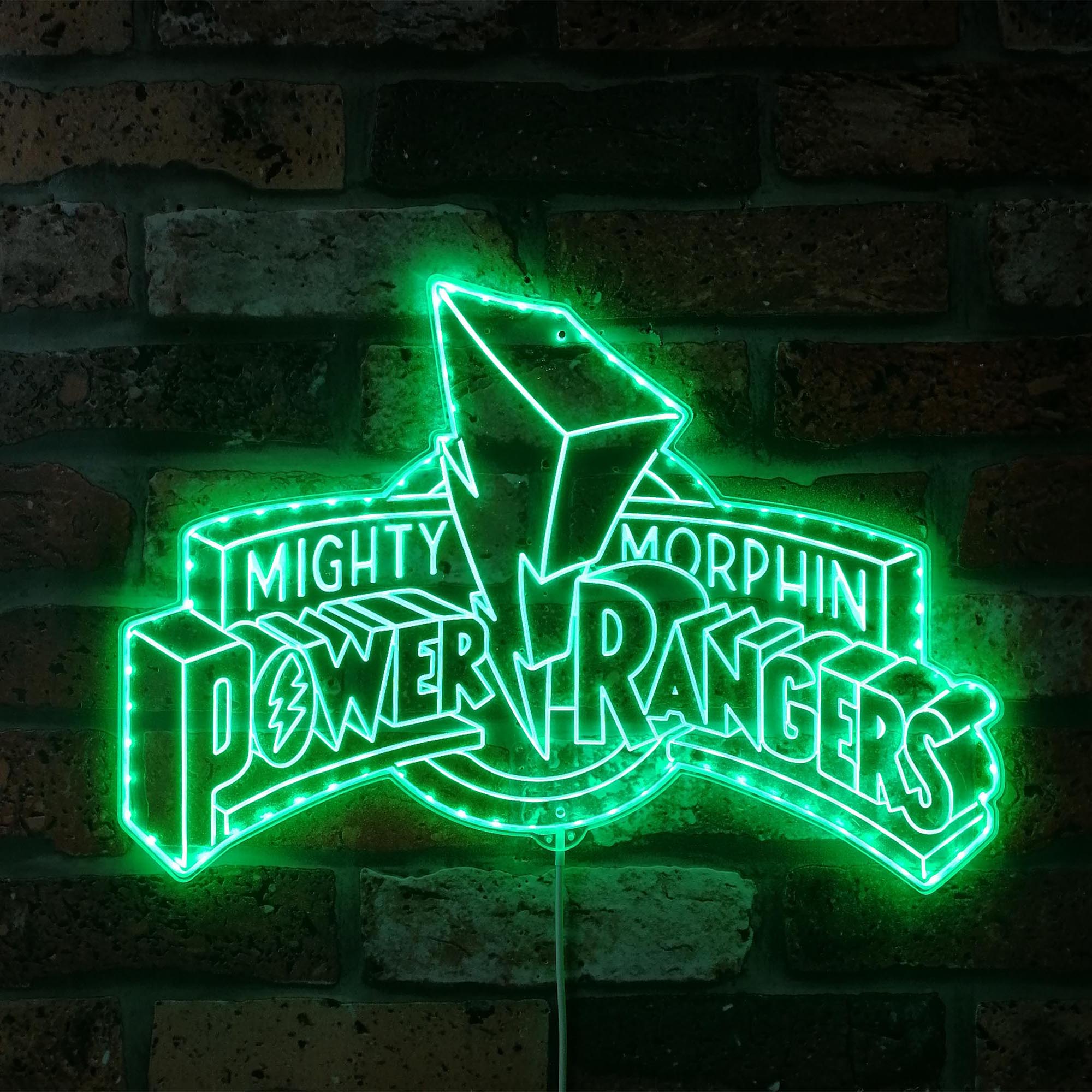 Mighty Morphin Power of Rangers Dynamic RGB Edge Lit LED Sign | PROLEDSIGN