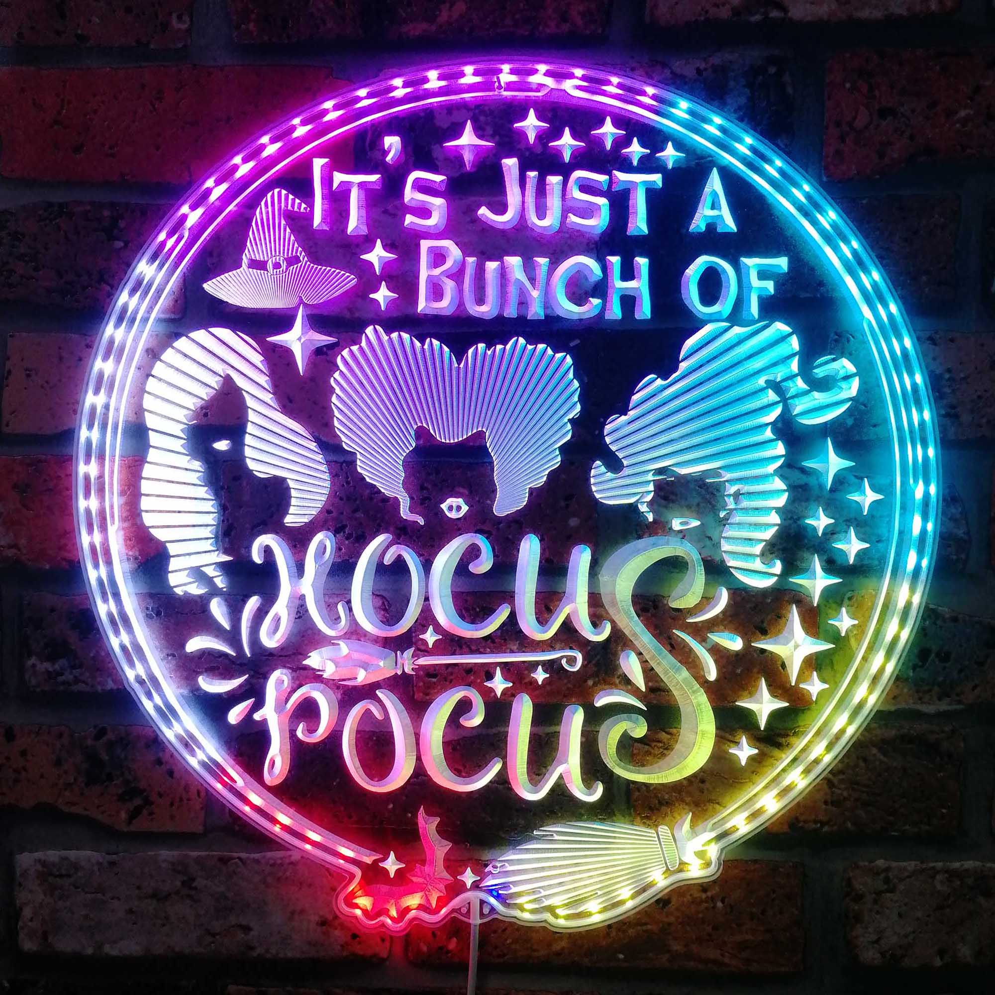 Hocus Pocus Dynamic RGB Edge Lit LED Sign