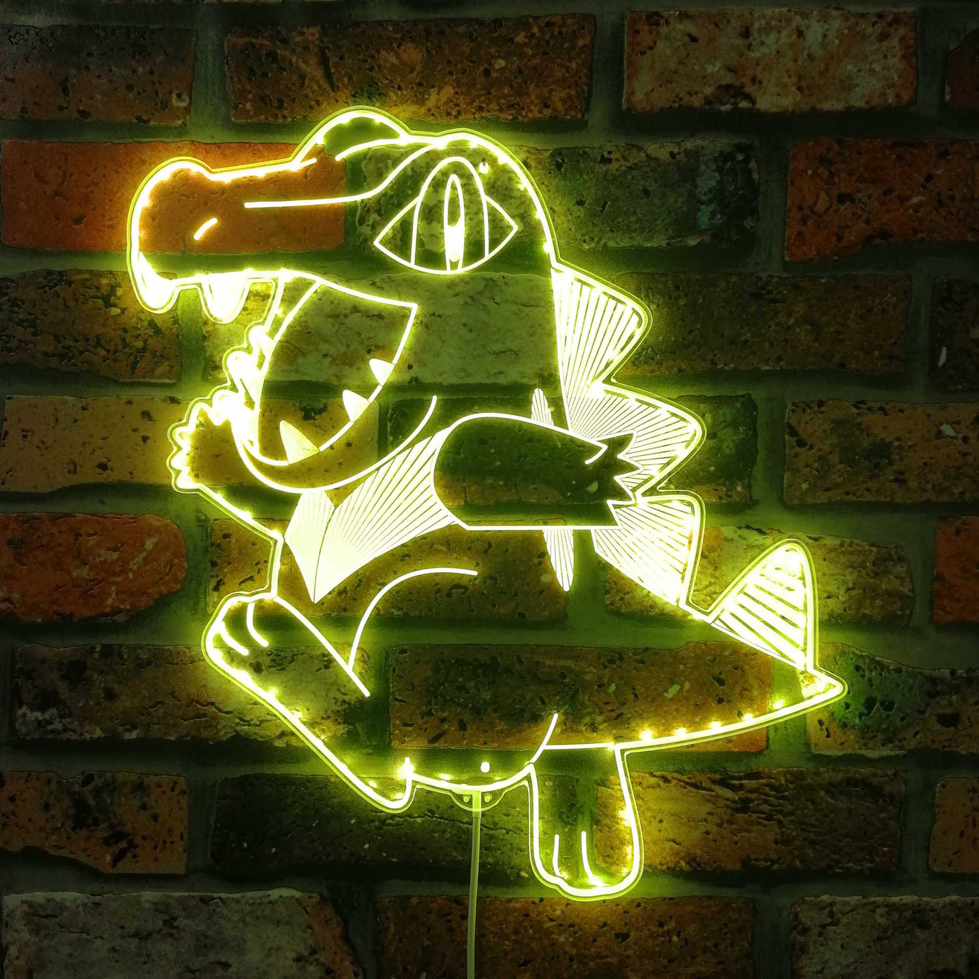 Totodile Pokemon Dynamic RGB Edge Lit LED Sign