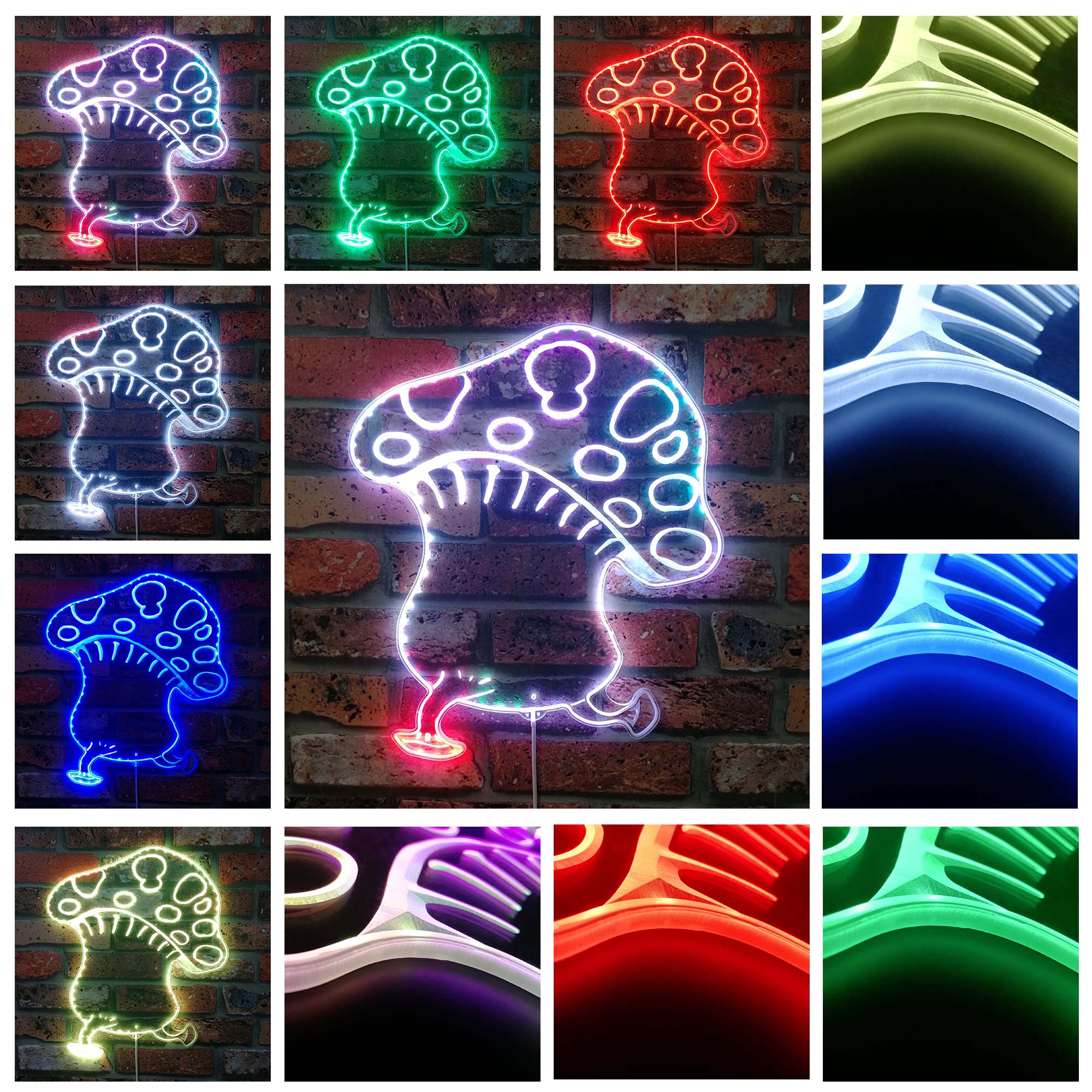 Dungeon Mushroom Dynamic RGB Edge Lit LED Sign