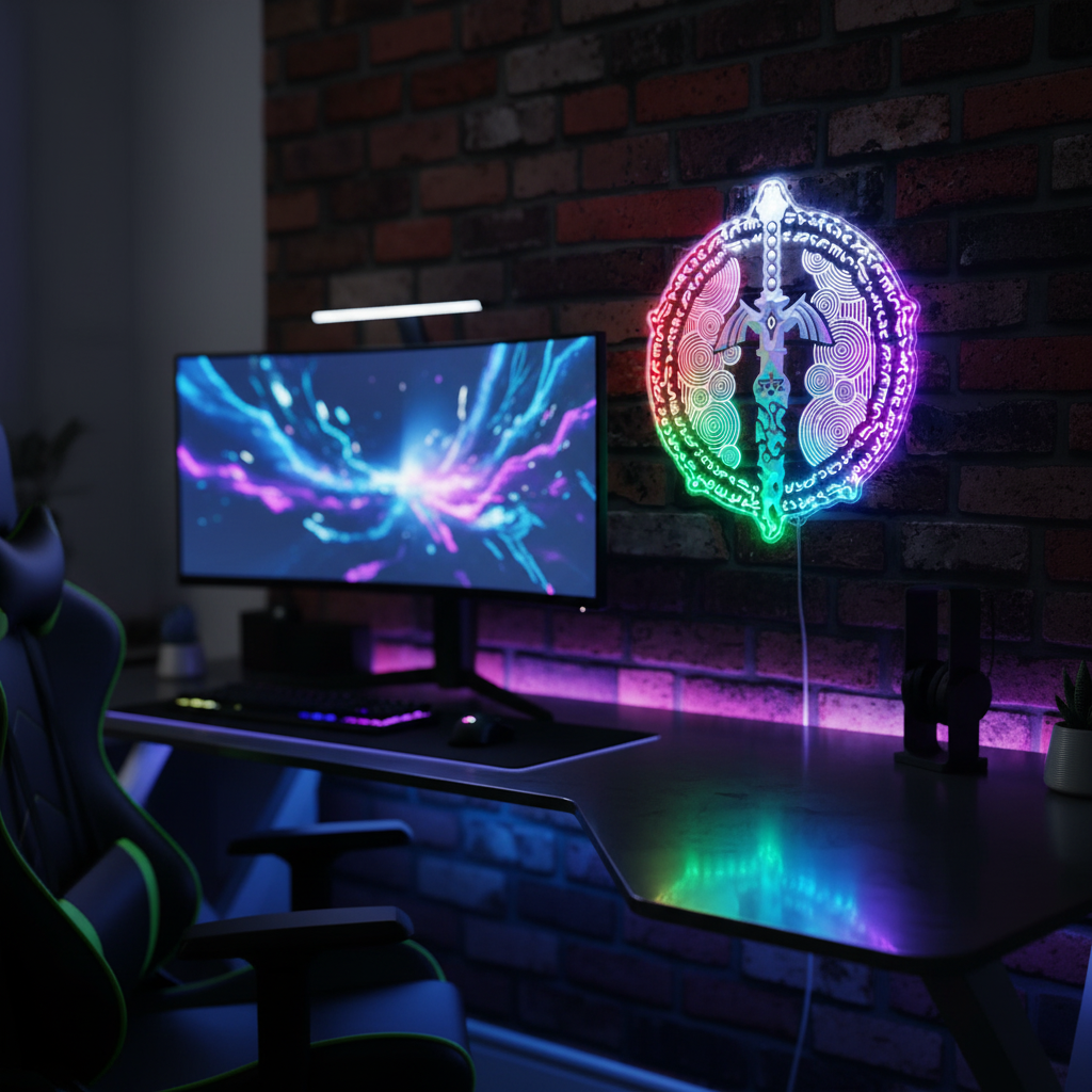 Legend of Zelda Sword Neon LED Sign with Dynamic RGB Colors