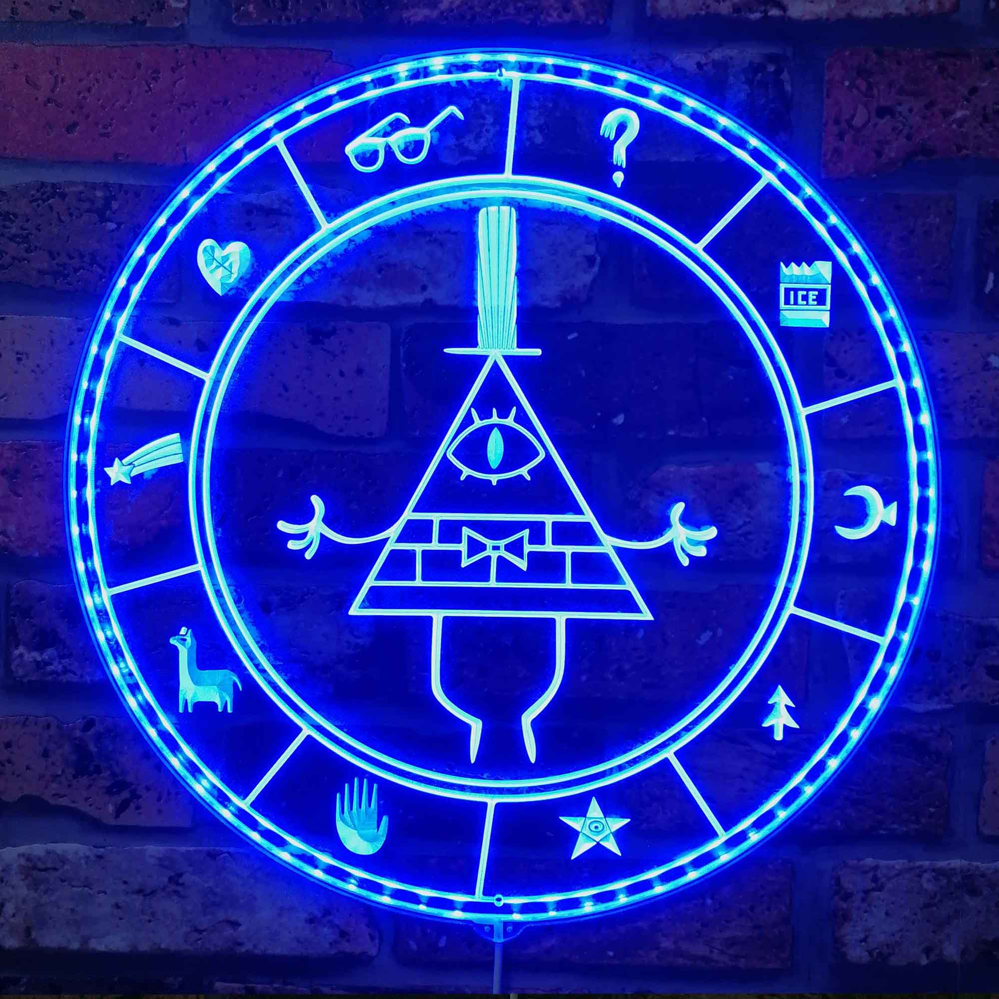 Bill Cipher Gravity Falls Dynamic RGB Edge Lit LED Sign