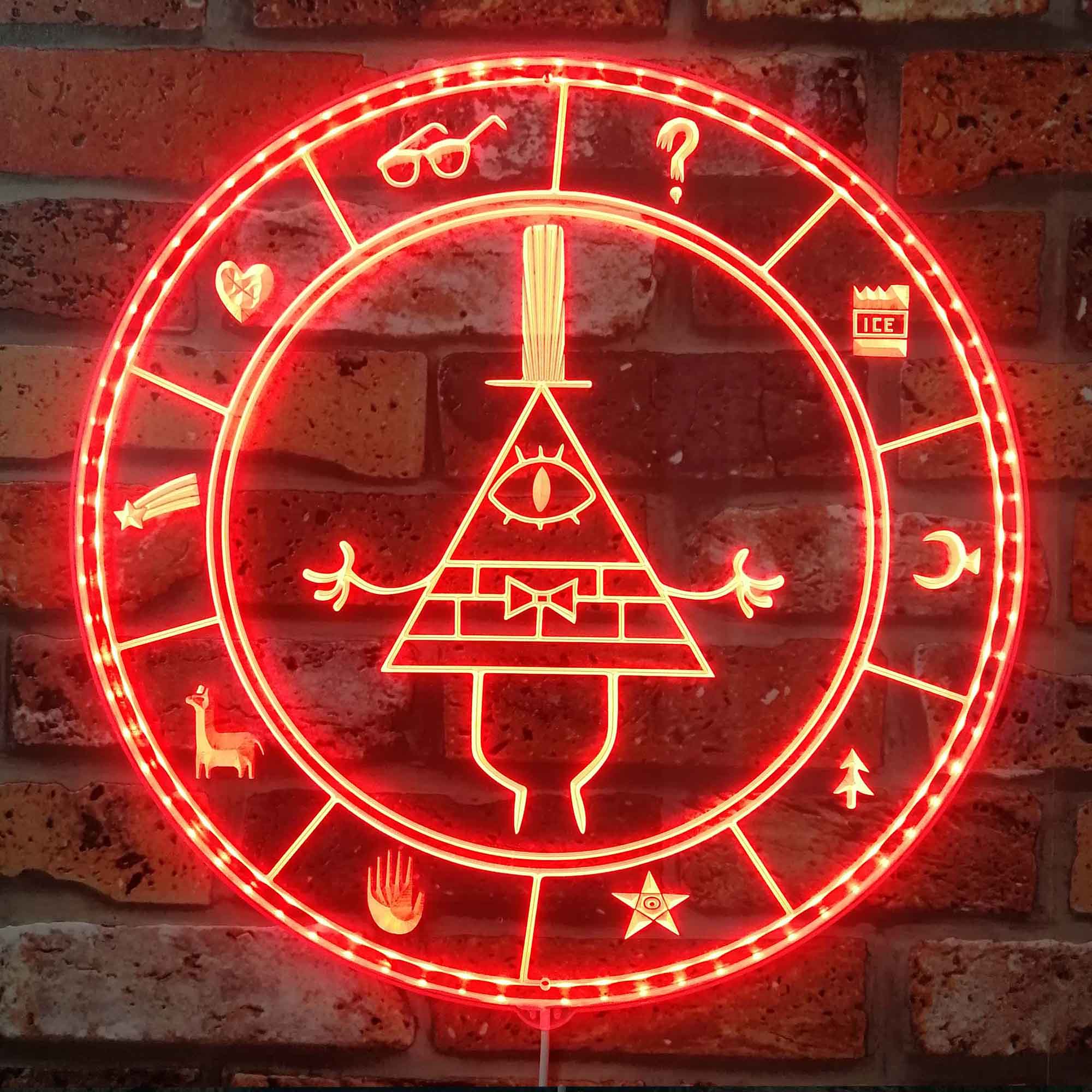 Bill Cipher Gravity Falls Dynamic RGB Edge Lit LED Sign