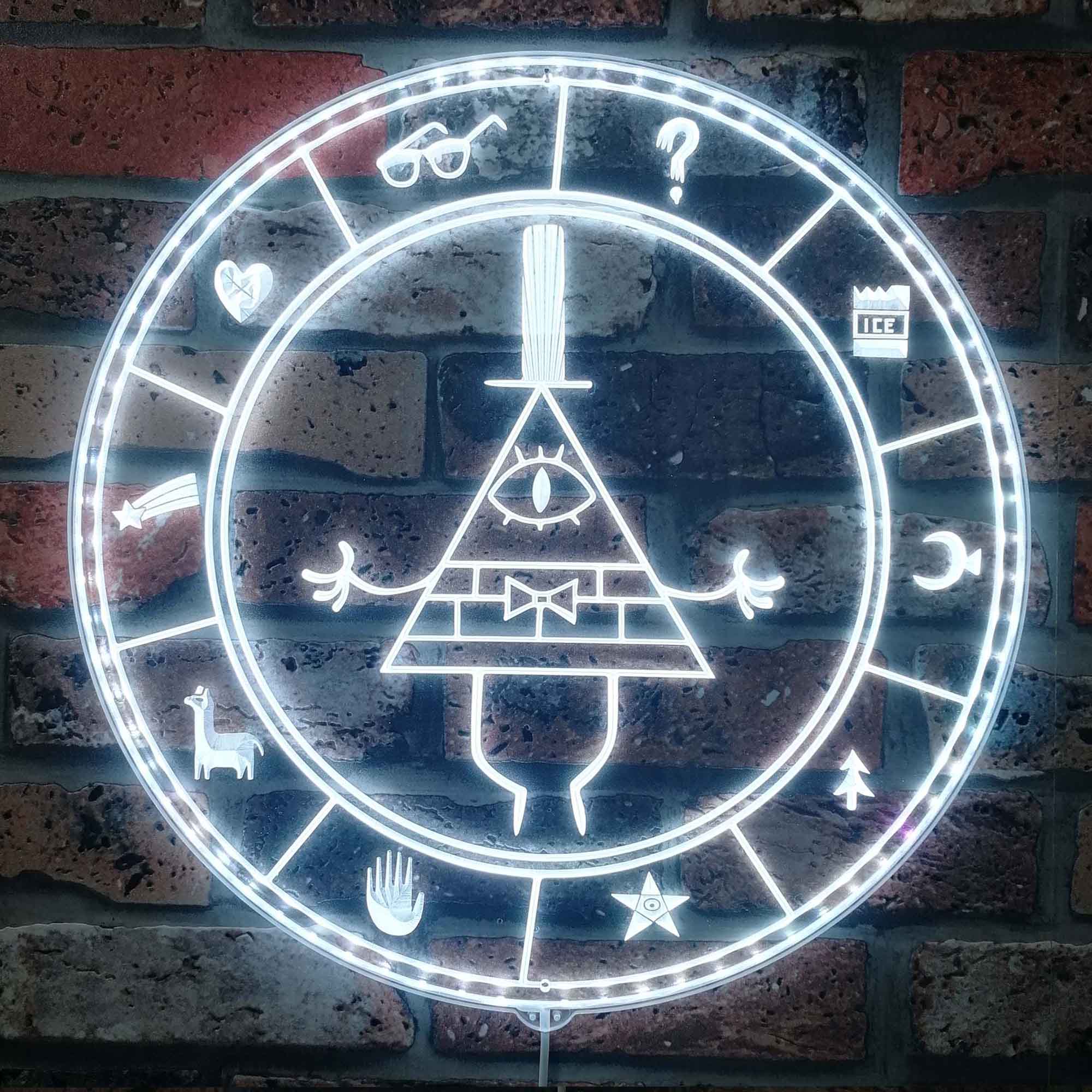 Bill Cipher Gravity Falls Dynamic RGB Edge Lit LED Sign PROLEDSIGN