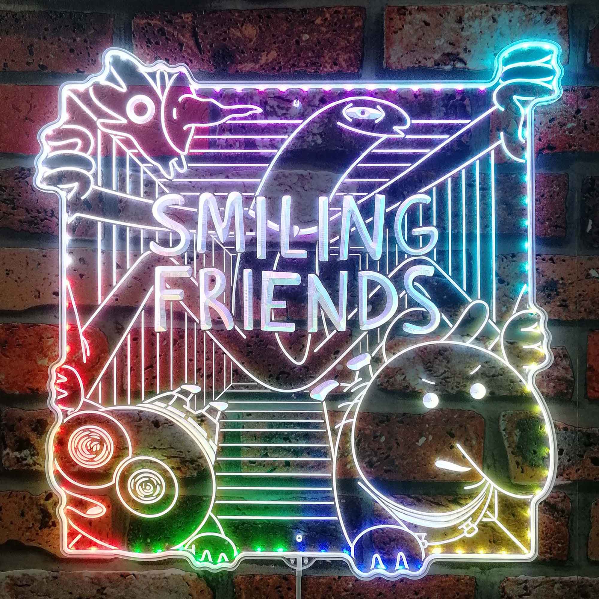 Smiling Friends Dynamic RGB Edge Lit LED Sign