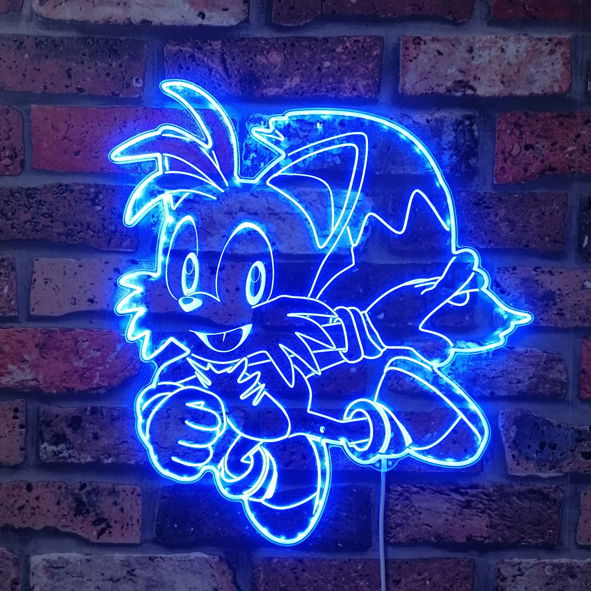 Sonic the hedgehog Tails Dynamic RGB Edge Lit LED Sign