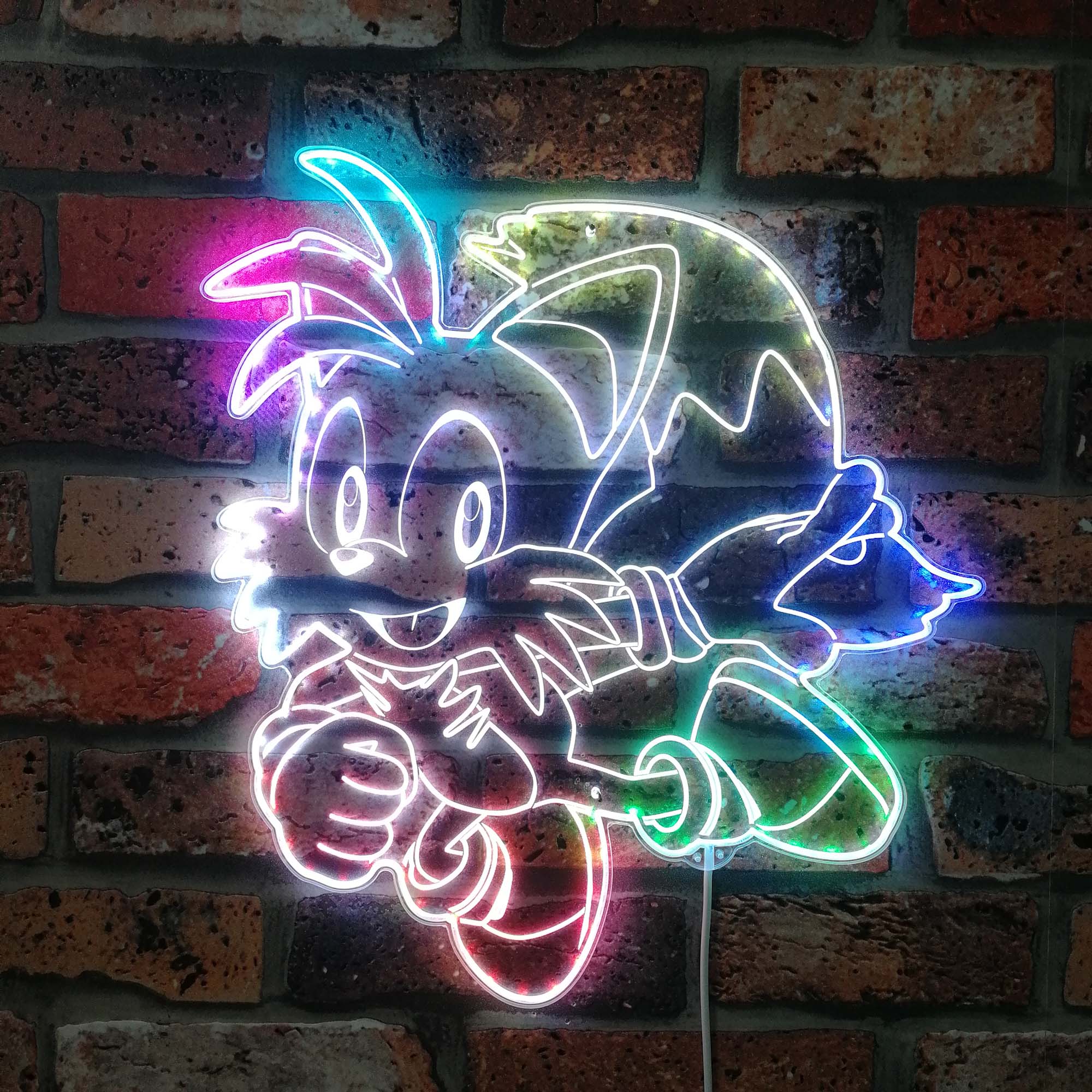 Sonic the hedgehog Tails Dynamic RGB Edge Lit LED Sign