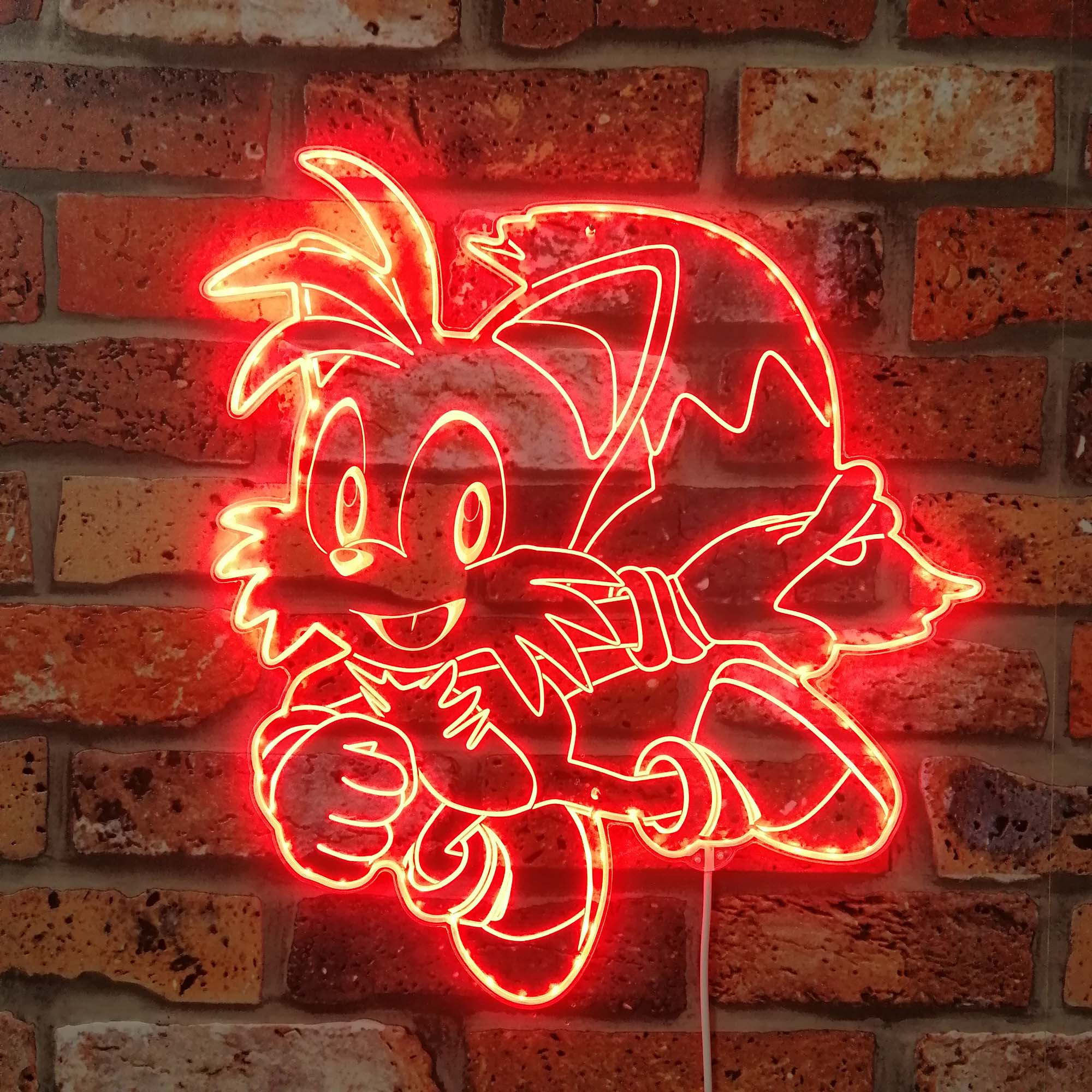 Sonic the hedgehog Tails Dynamic RGB Edge Lit LED Sign