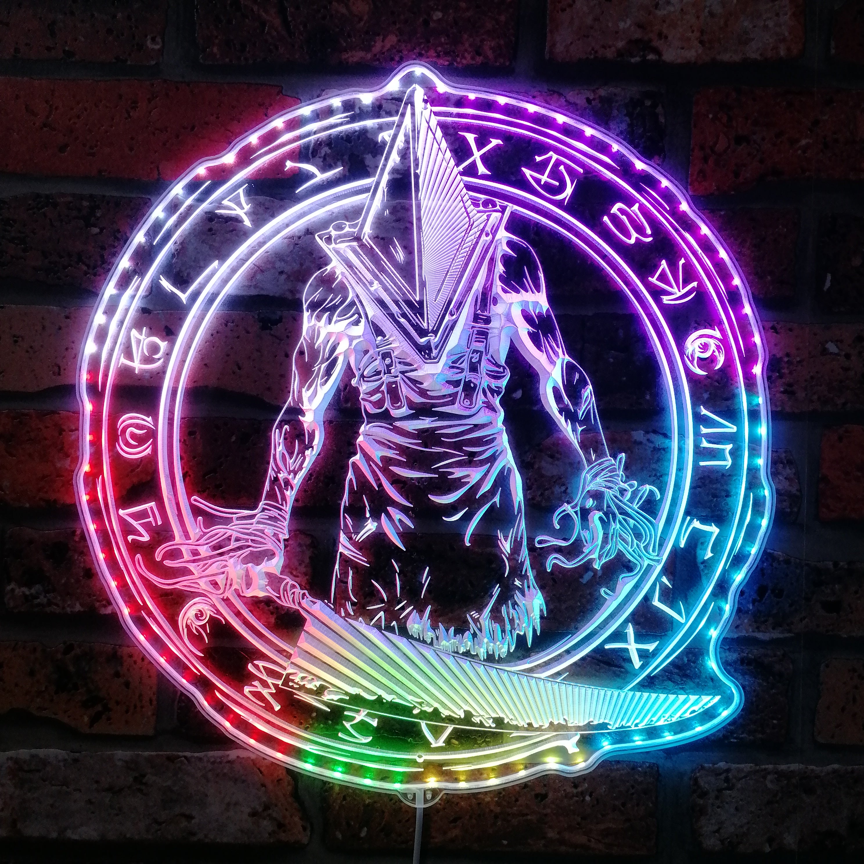 Silent Hill Pyramid Head Dynamic RGB Edge Lit LED Sign