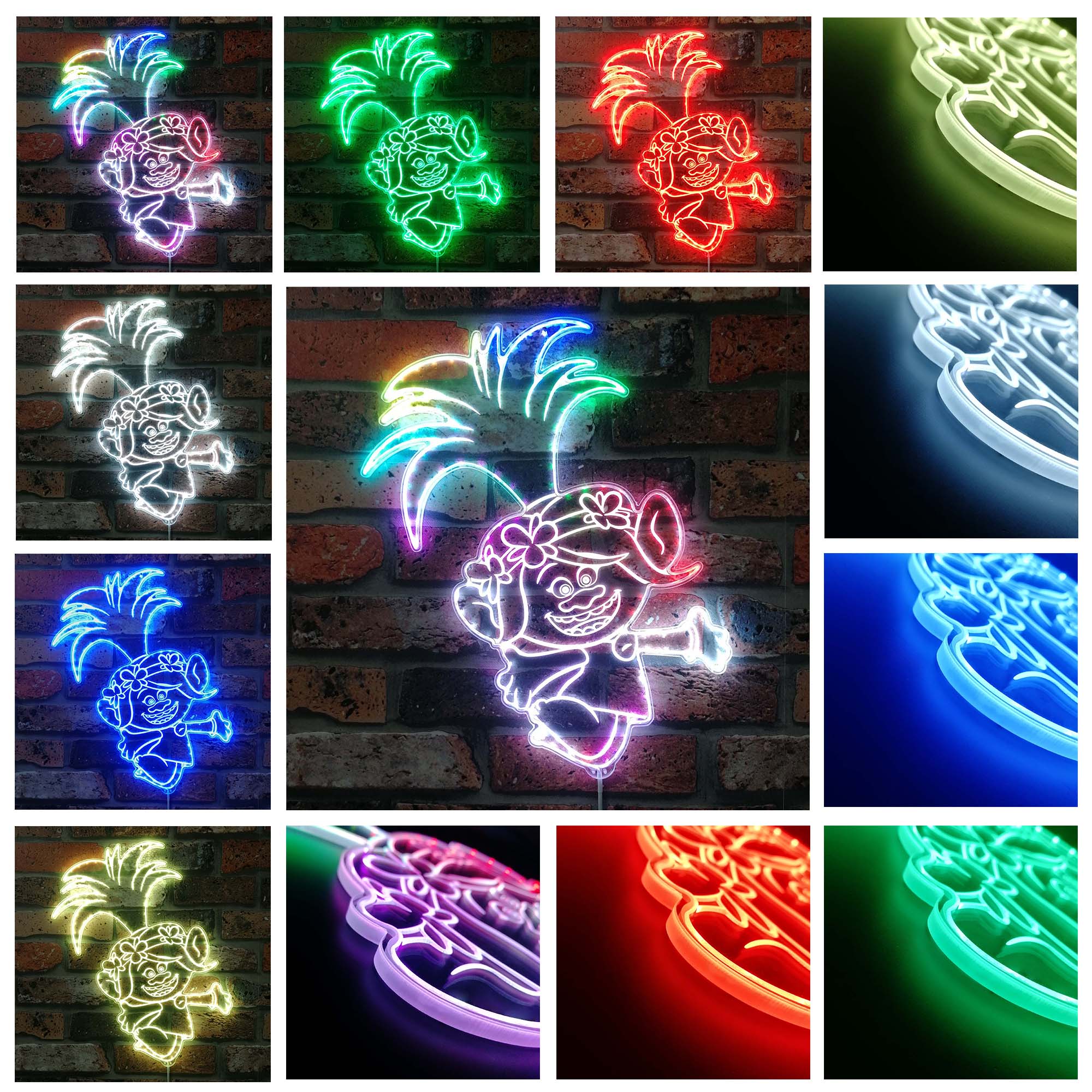 Trolls Dynamic RGB Edge Lit LED Sign