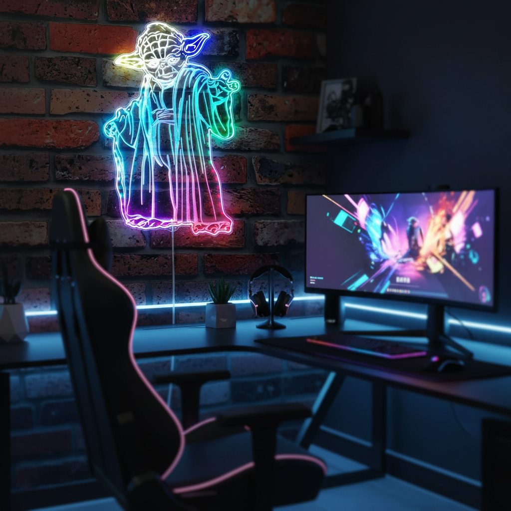 Star Wars Yoda Neon LED Sign with Dynamic RGB Colors