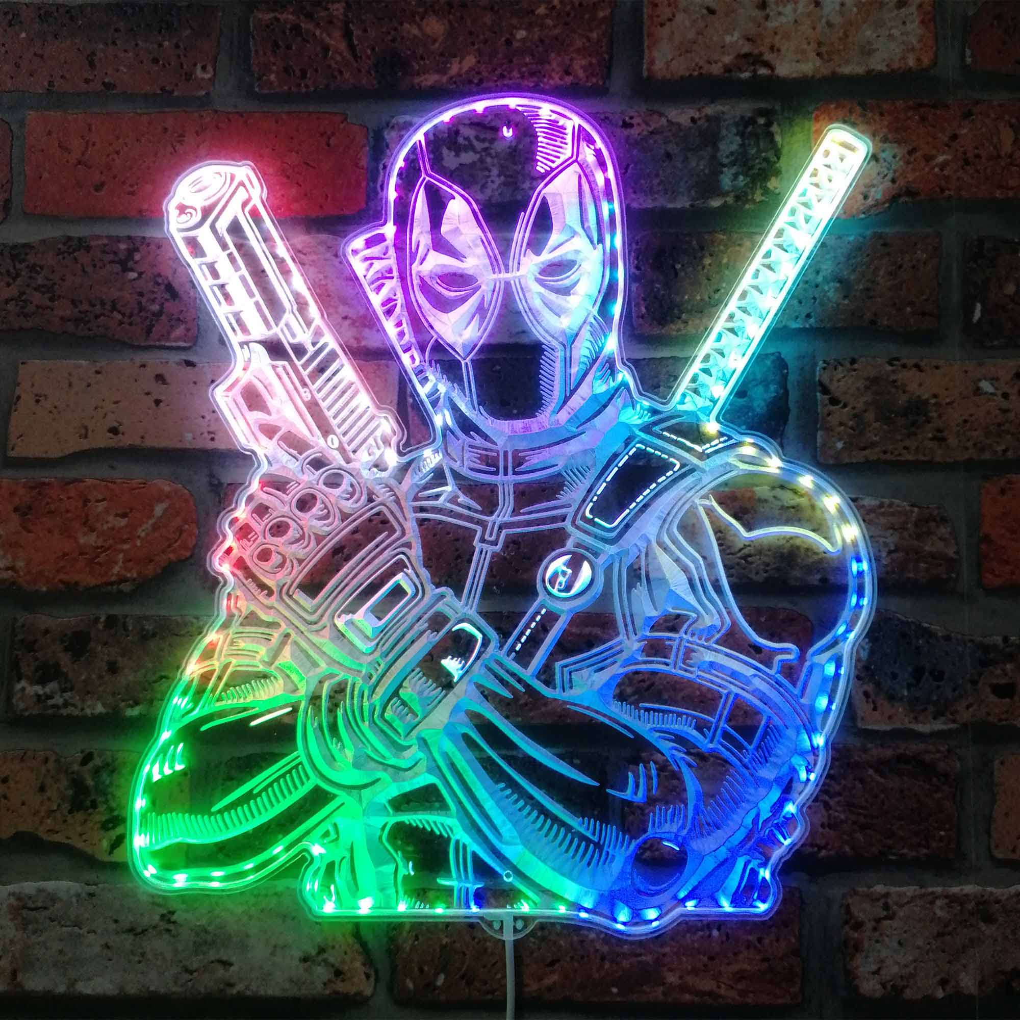 Deadpool Dynamic RGB Edge Lit LED Sign