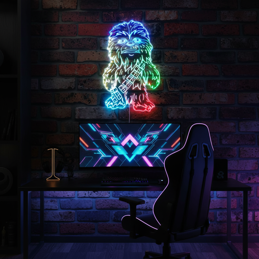 Star Wars Chewbacca Neon LED Sign with Dynamic RGB Colors