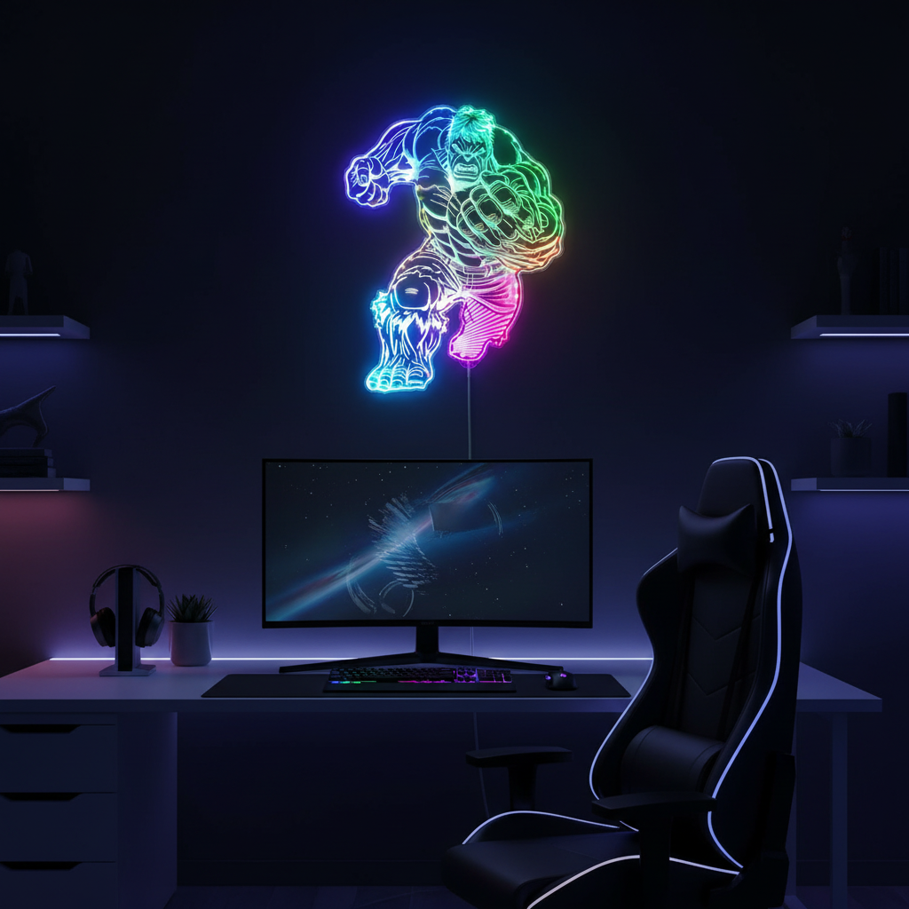 Hulk Marvels Neon LED Sign with Dynamic RGB Colors