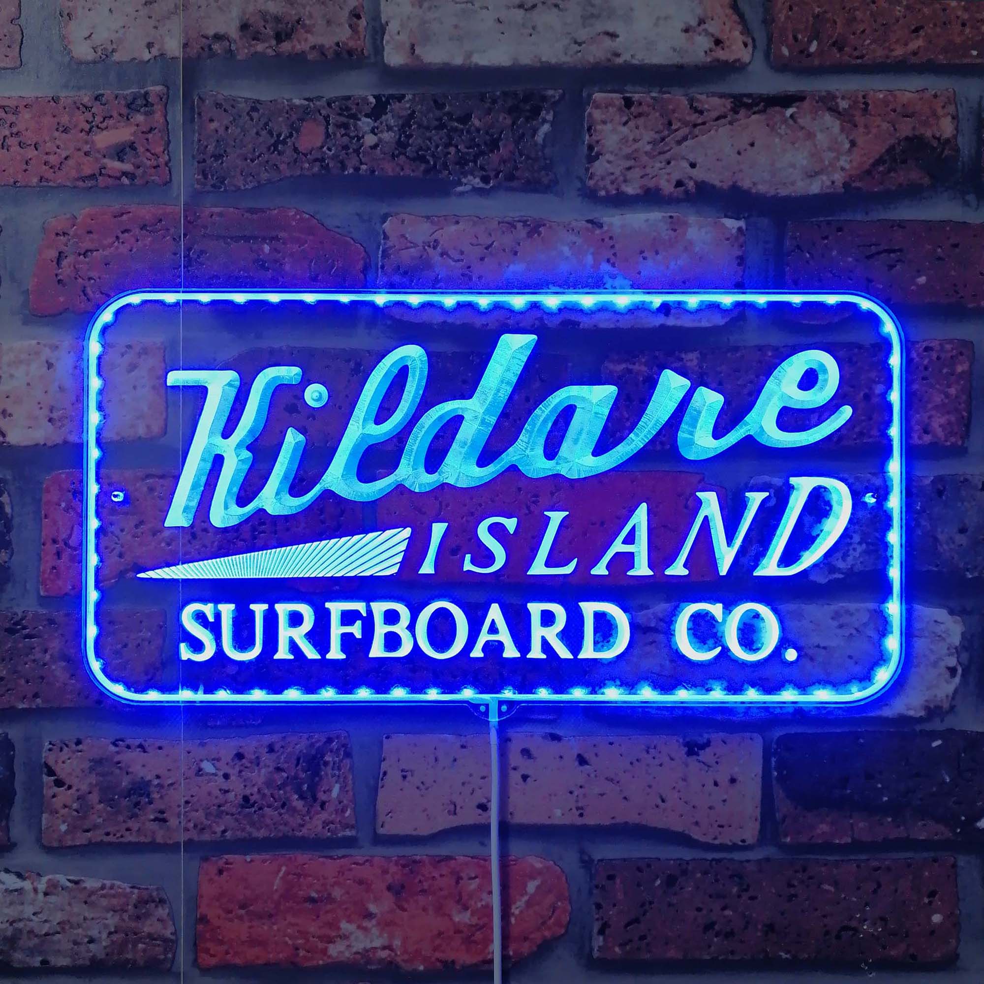 Kildare Island Surfboard Co Dynamic RGB Edge Lit LED Sign