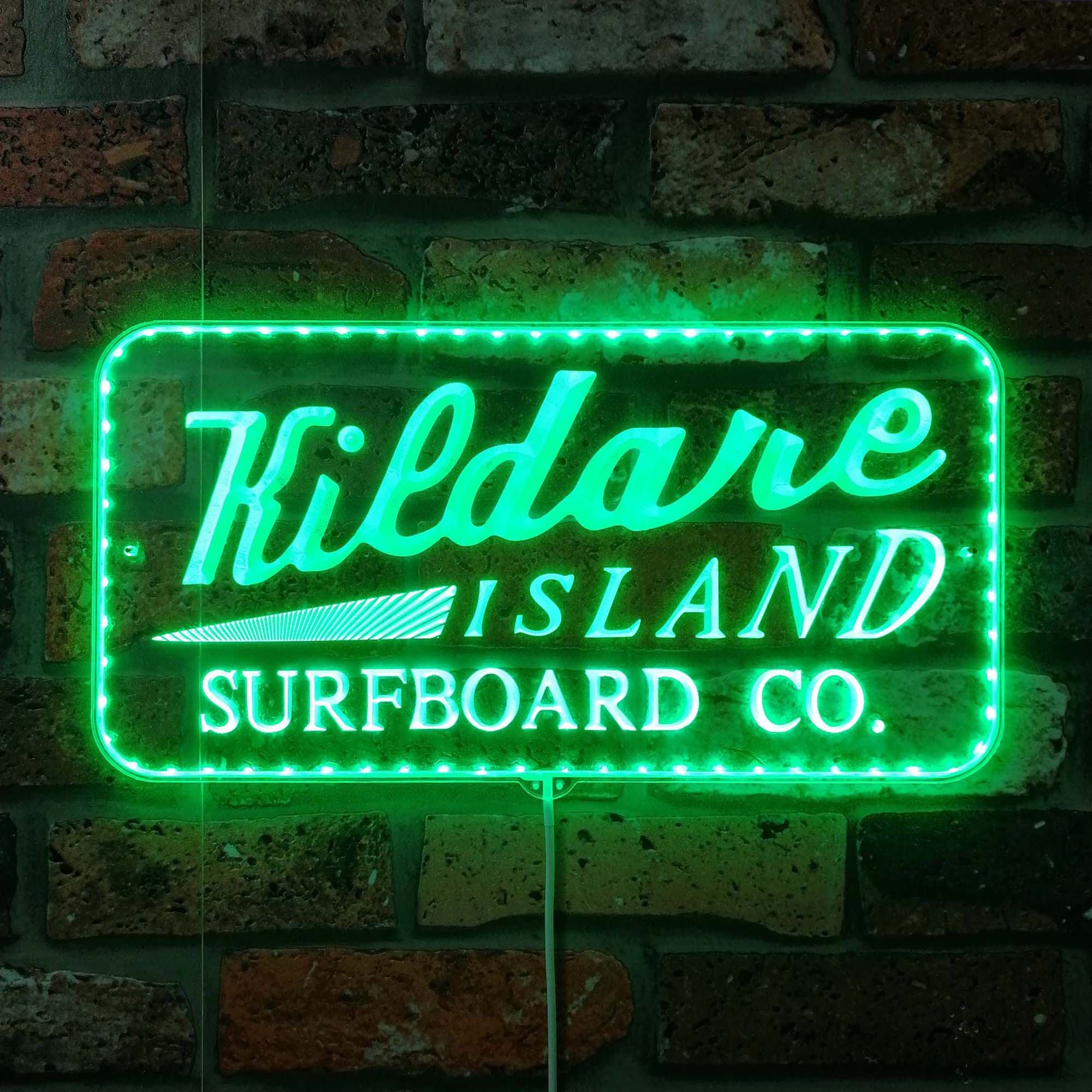 Kildare Island Surfboard Co Dynamic RGB Edge Lit LED Sign