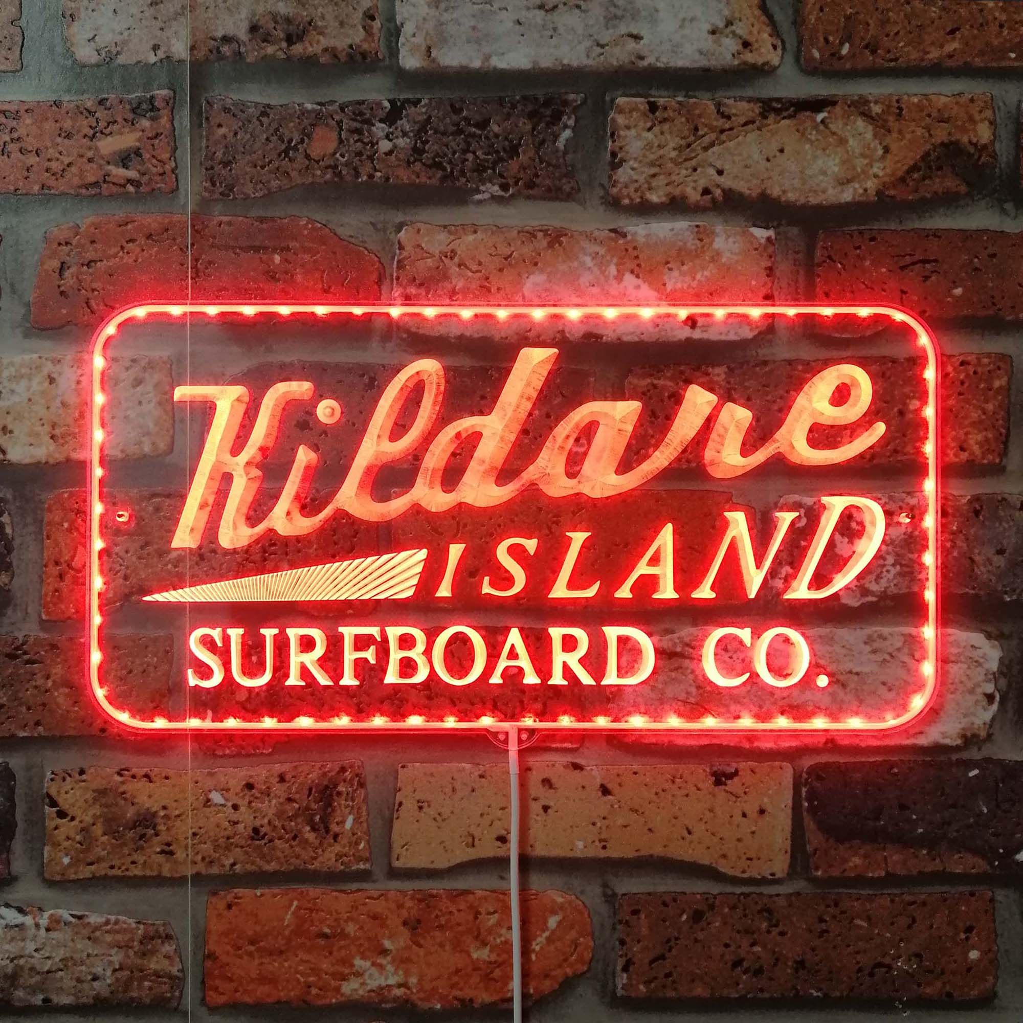 Kildare Island Surfboard Co Dynamic RGB Edge Lit LED Sign