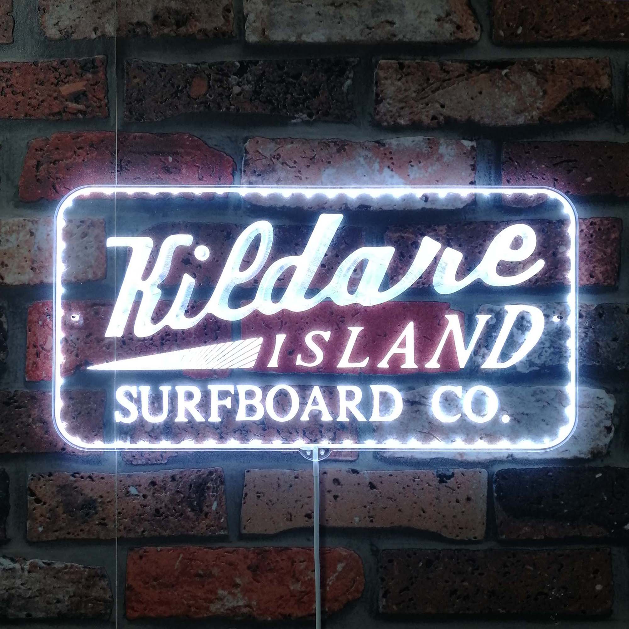 Kildare Island Surfboard Co Dynamic RGB Edge Lit LED Sign