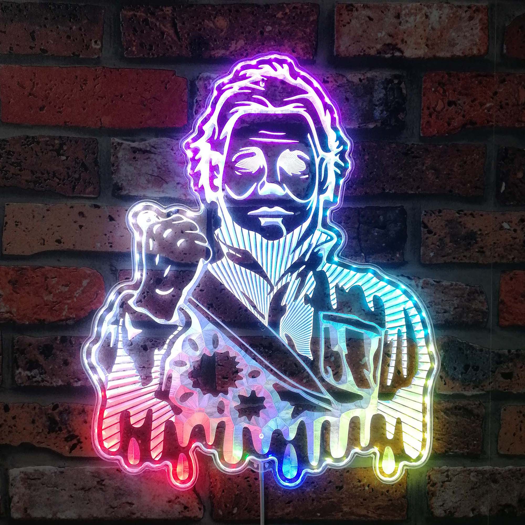 Halloween Michael Myers Dynamic RGB Edge Lit LED Sign