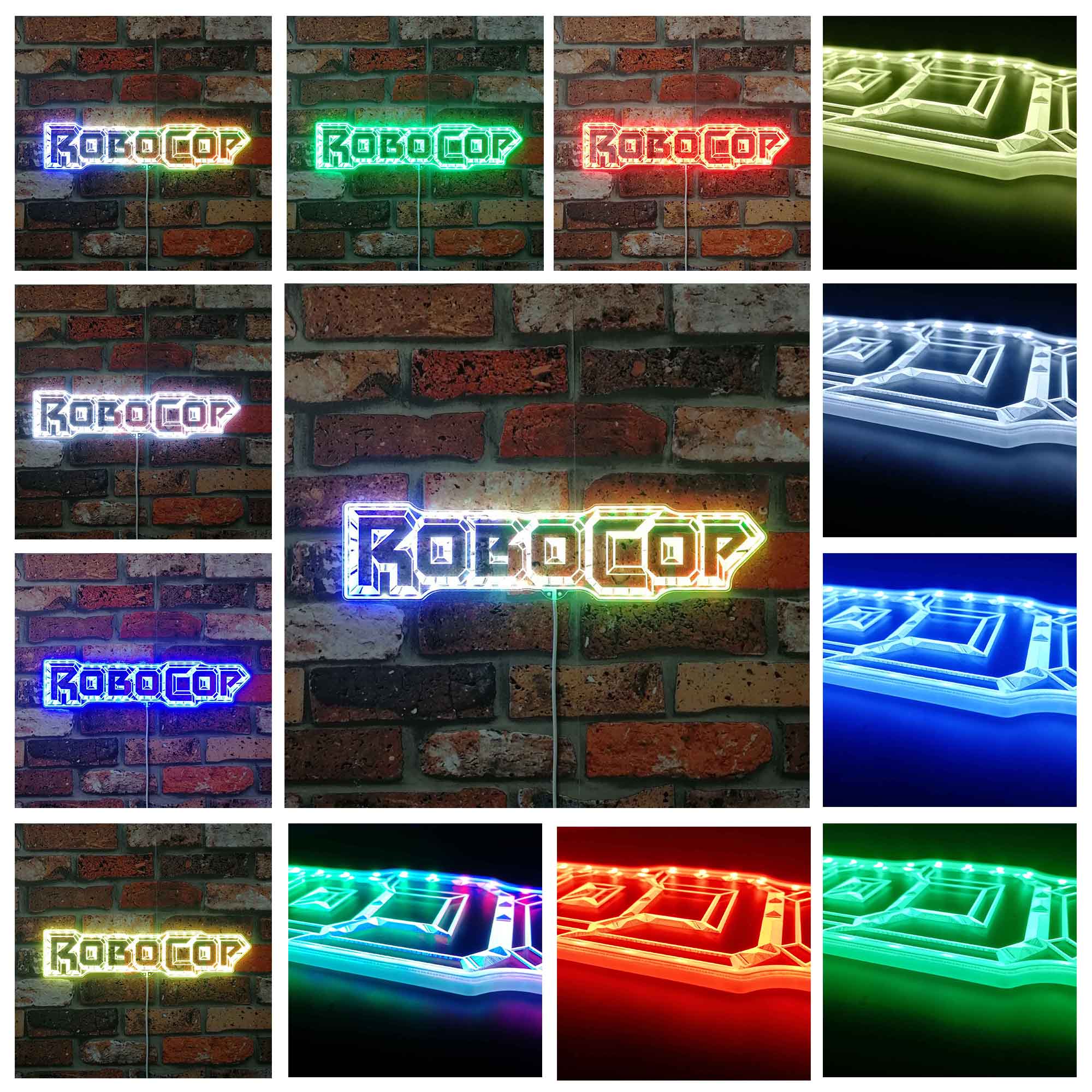 Robocop Logo Neon Neon LED Sign with Dynamic RGB Colors