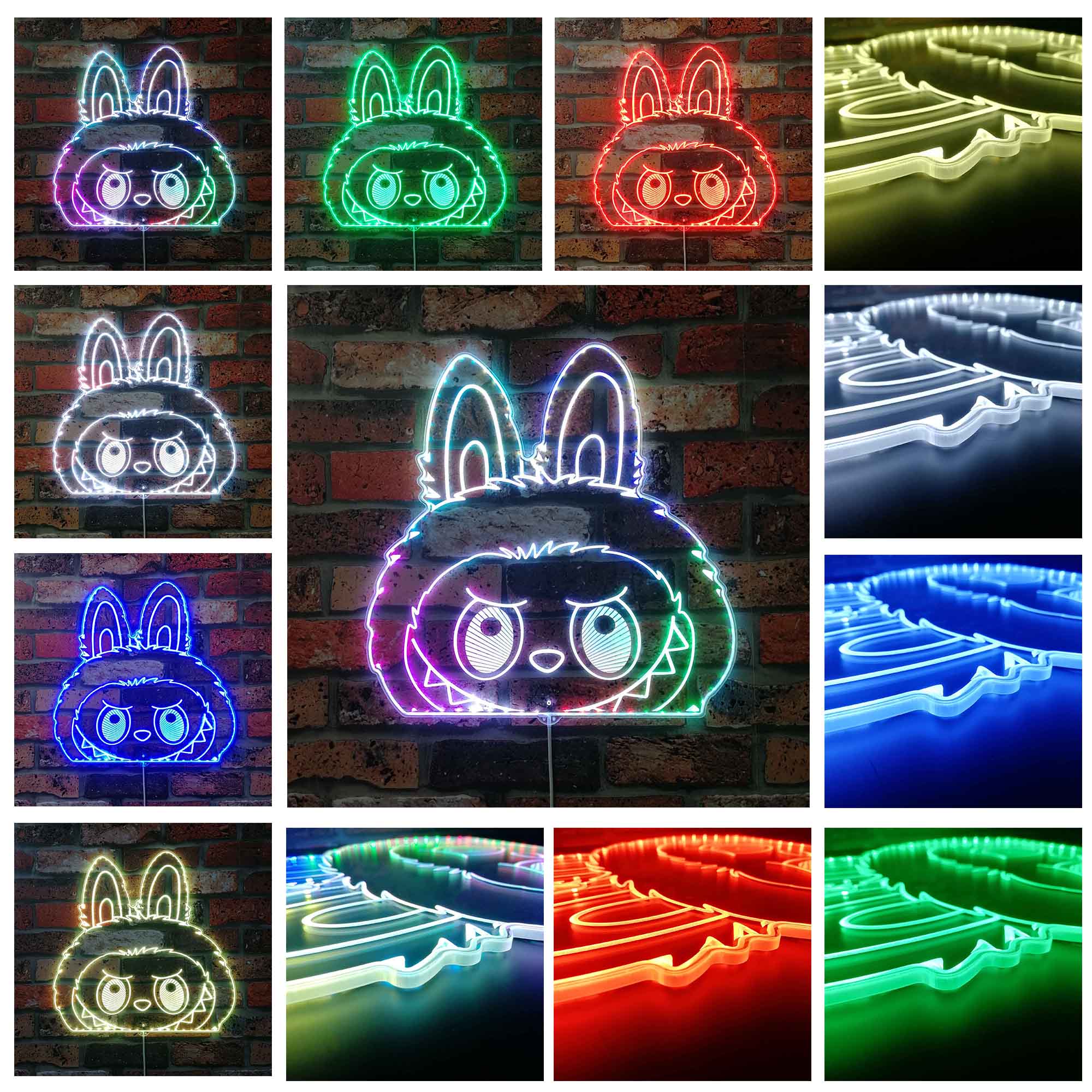 Labubu Neon LED Sign with Dynamic RGB Colors