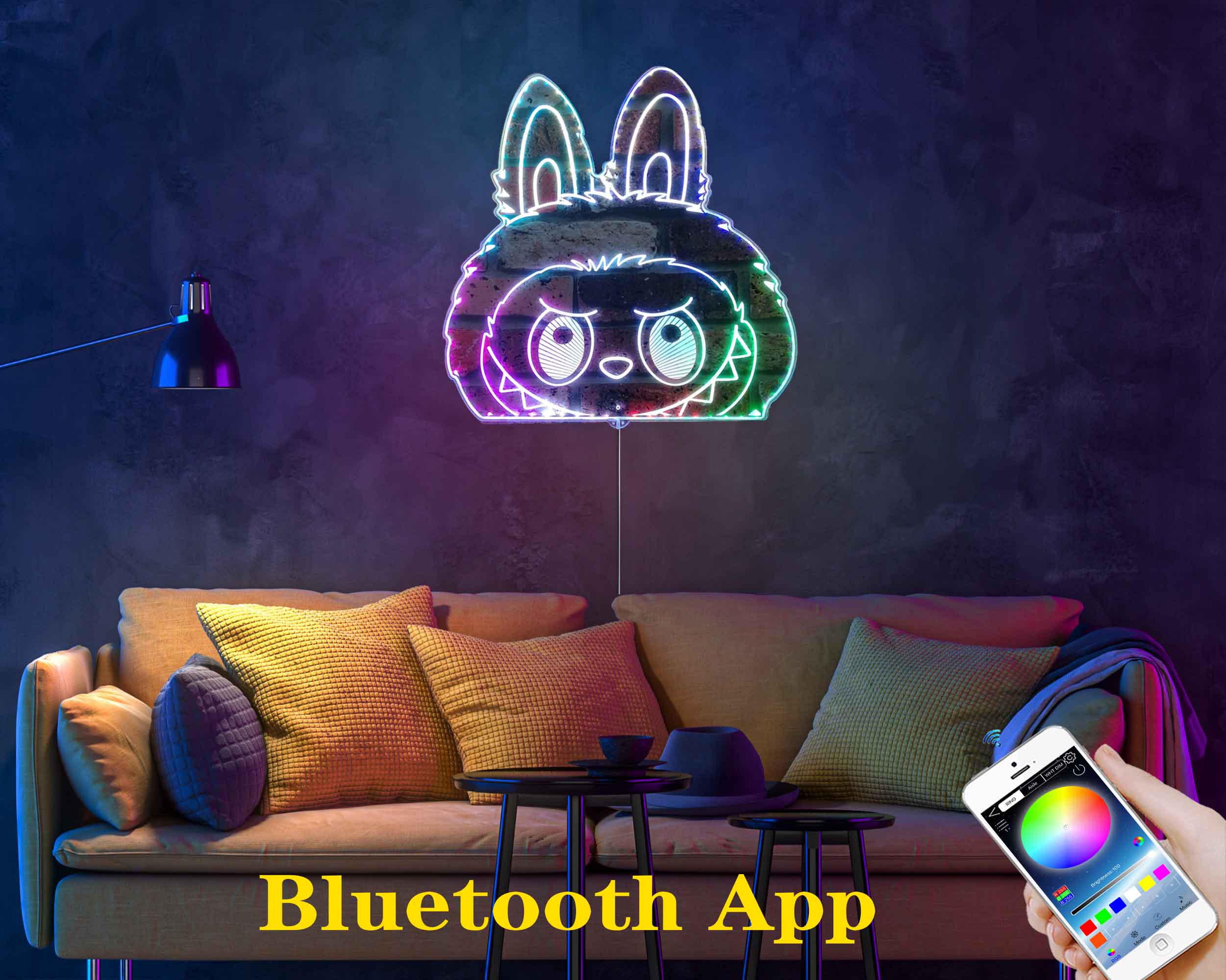 Labubu Neon LED Sign with Dynamic RGB Colors