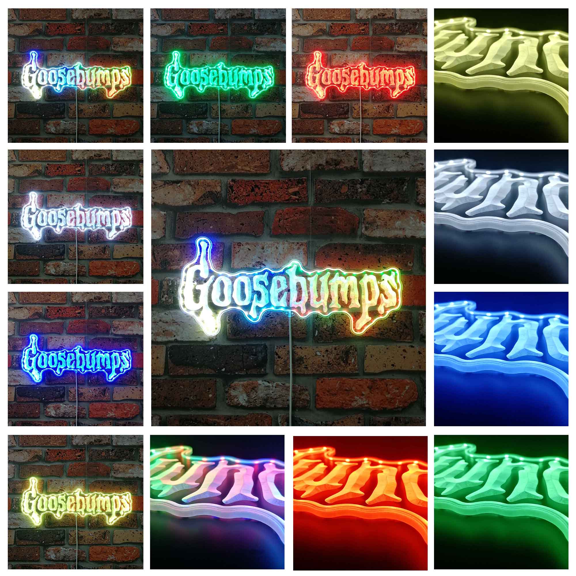 Goosebumps Neon LED Sign with Dynamic RGB Colors