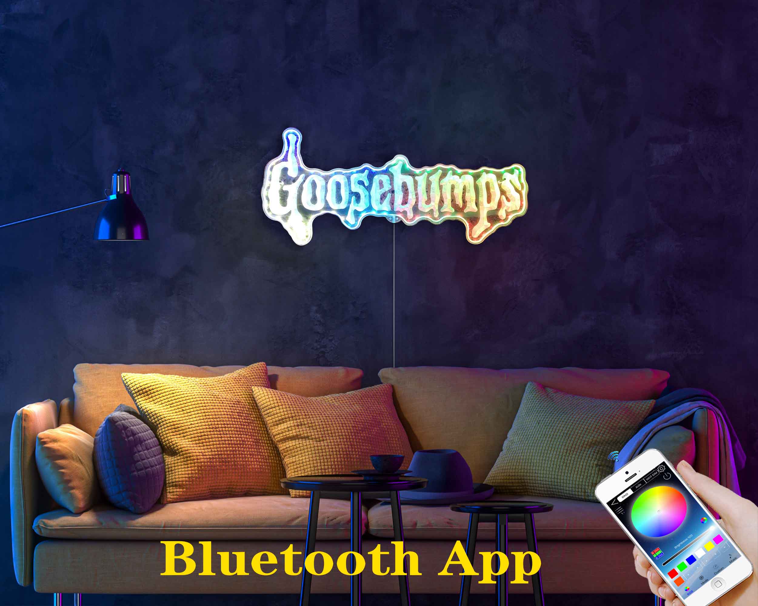 Goosebumps Neon LED Sign with Dynamic RGB Colors
