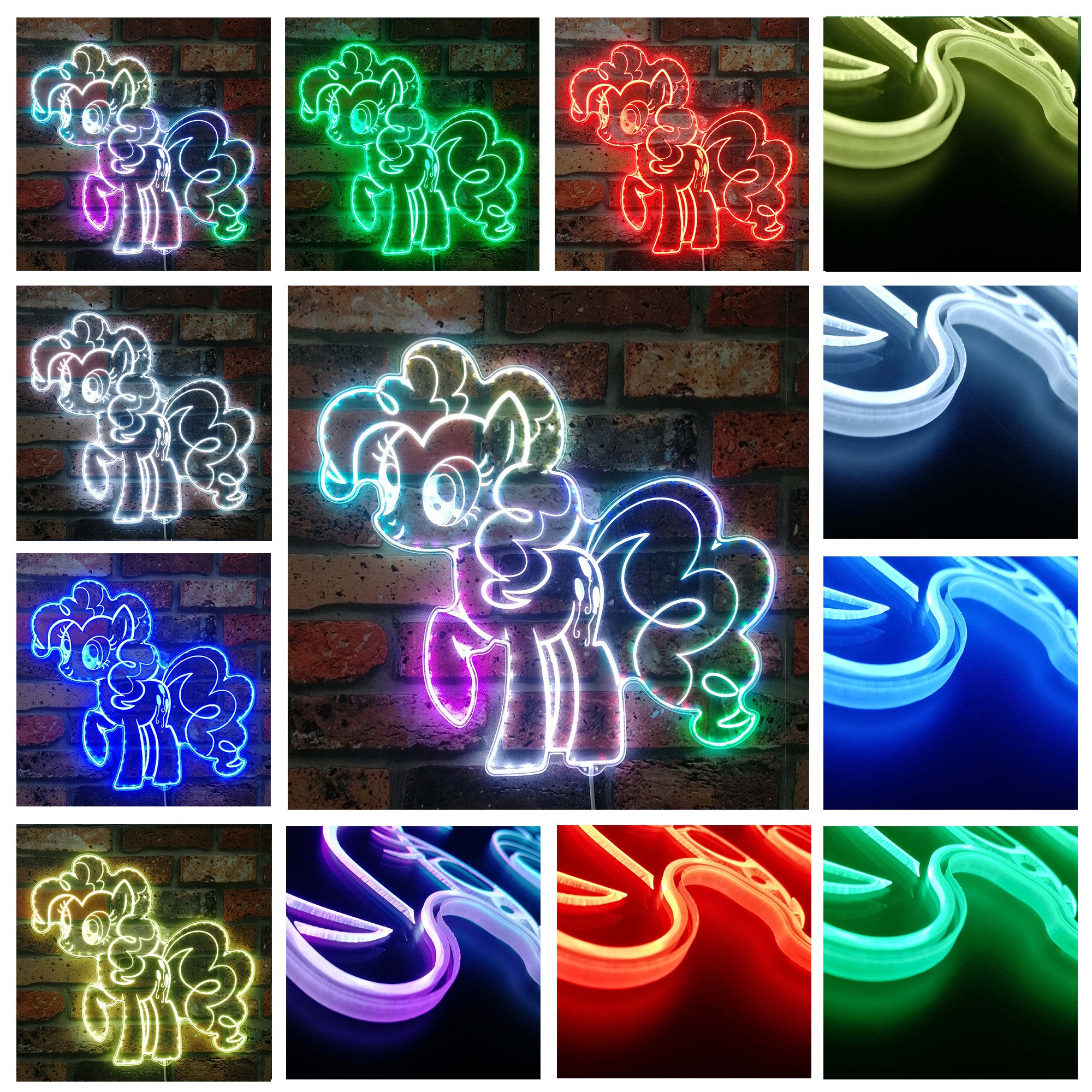 My Little Pony Pinkie Pie Neon LED Sign with Dynamic RGB Colors