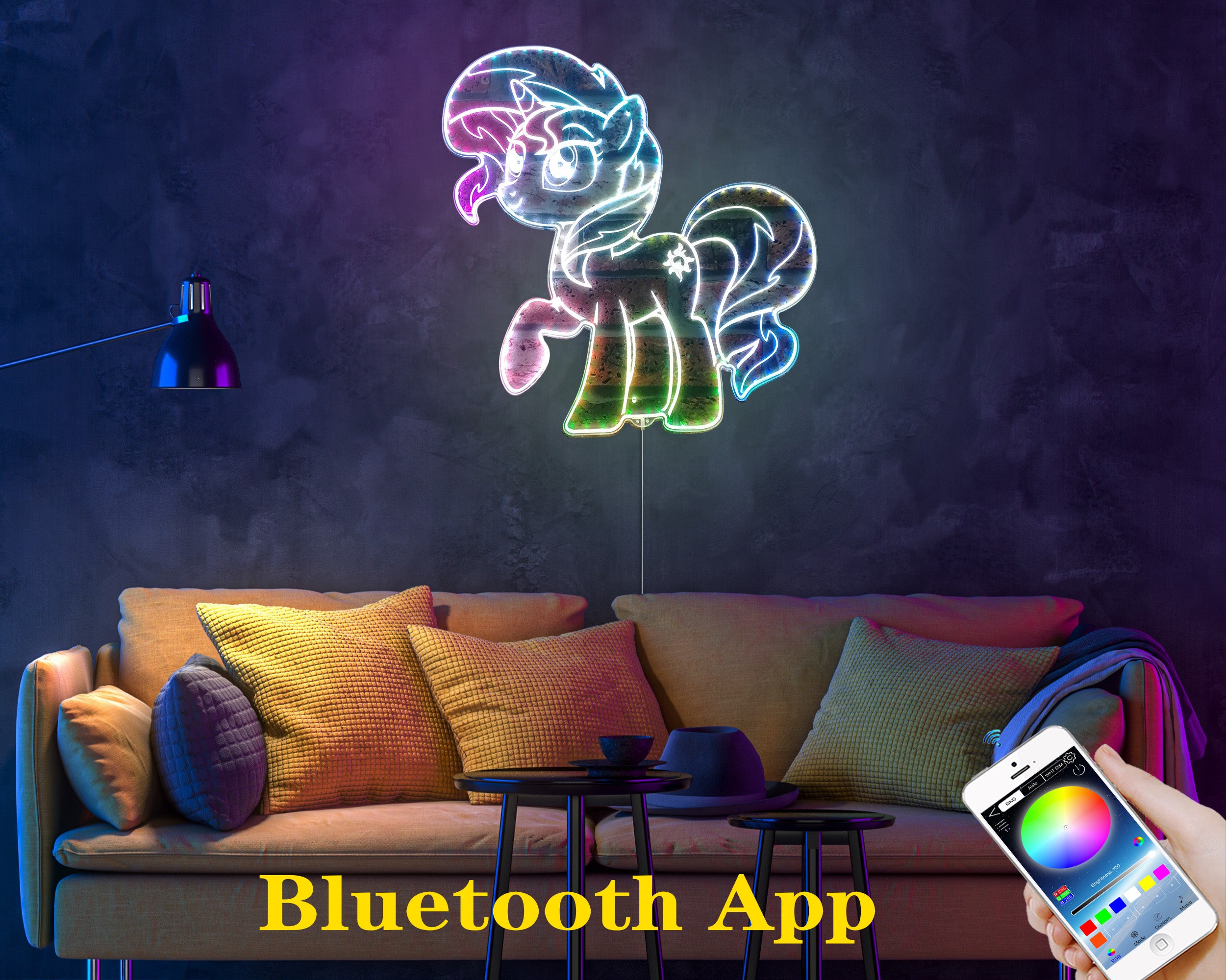 My Little Pony Sunset Shimmer  Neon LED Sign with Dynamic RGB Colors