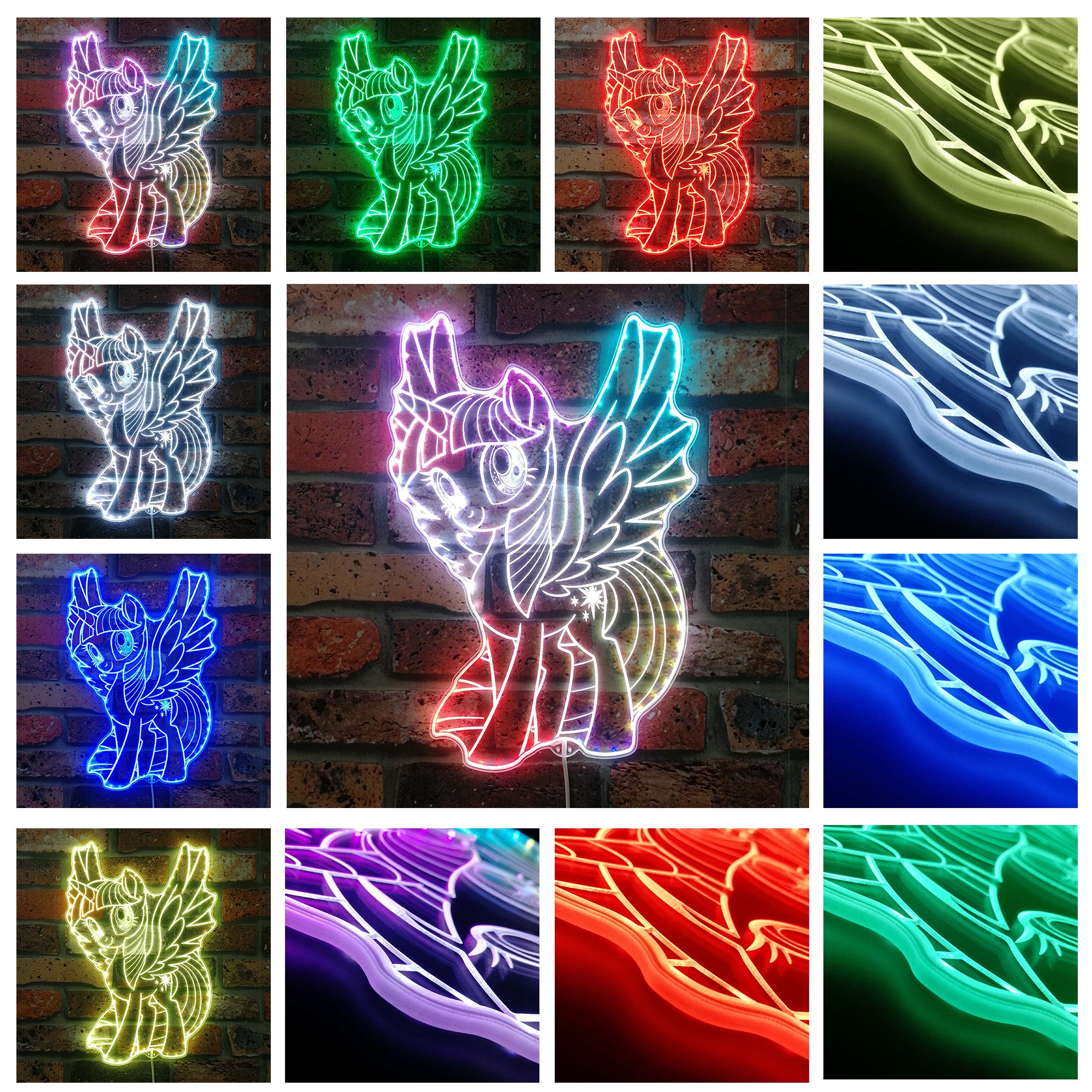 My Little Pony Trilight Sparkle  Neon LED Sign with Dynamic RGB Colors