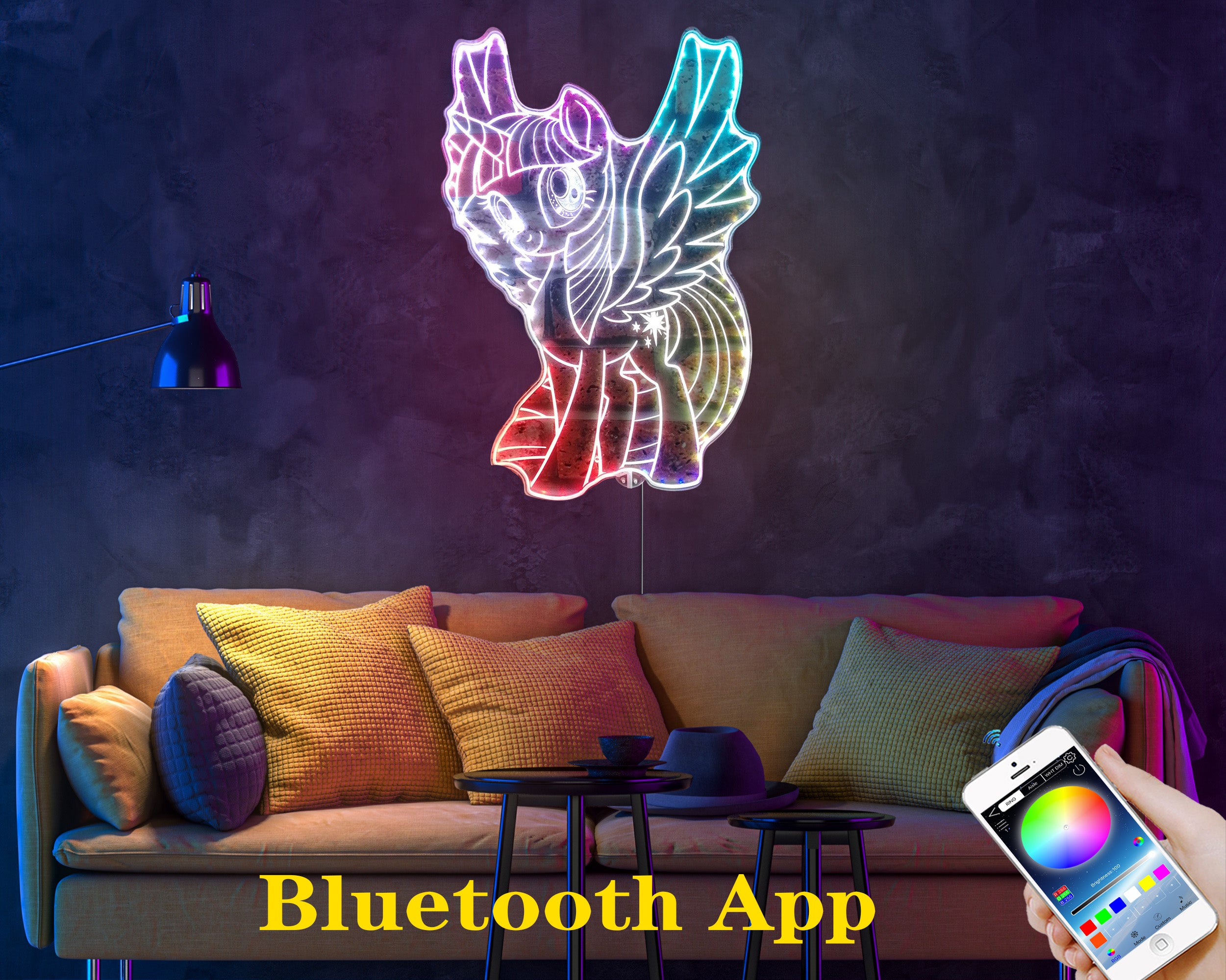 My Little Pony Trilight Sparkle  Neon LED Sign with Dynamic RGB Colors