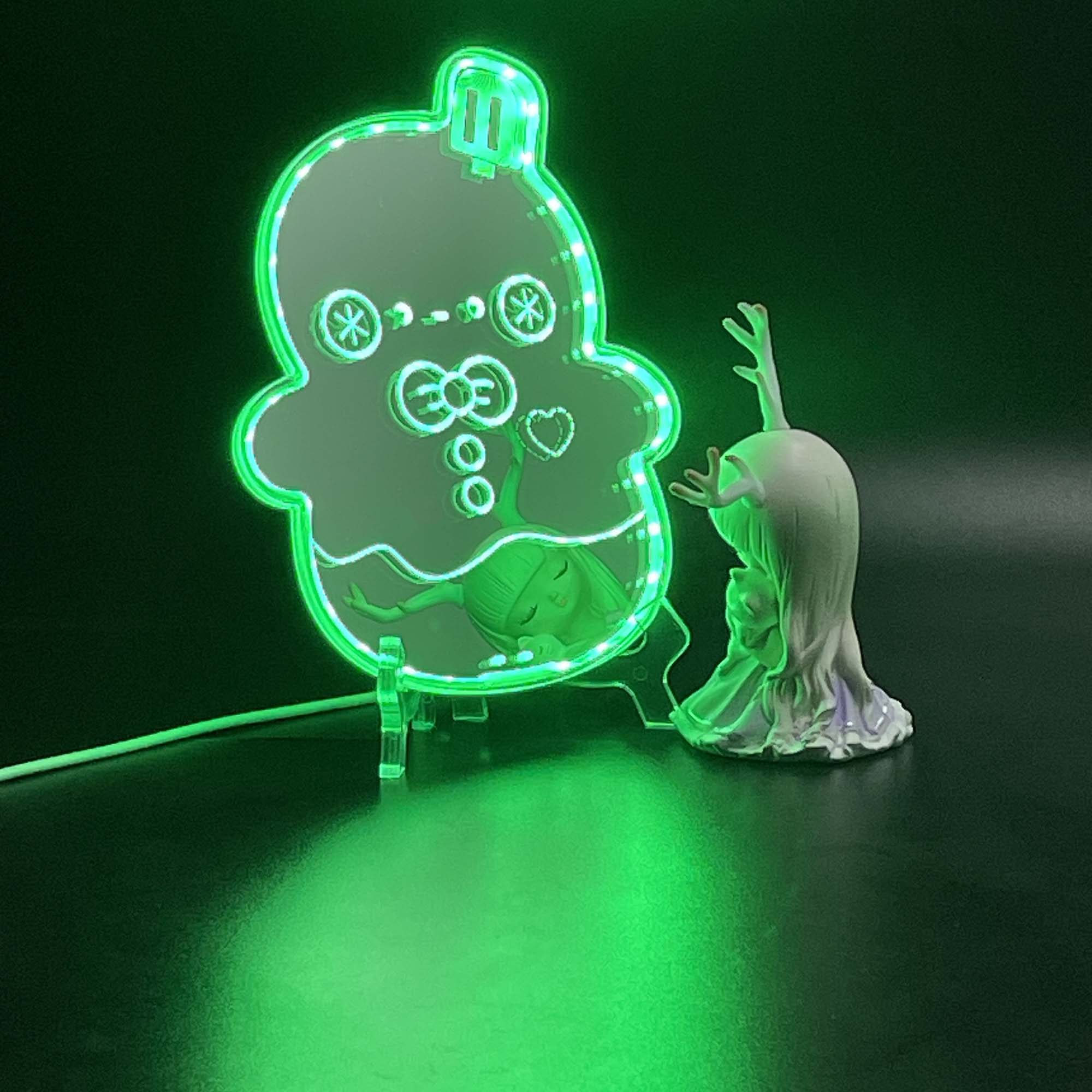 Love and Deepspace Zayne Snowman  Neon LED Sign with Dynamic RGB Colors Mirror Backing