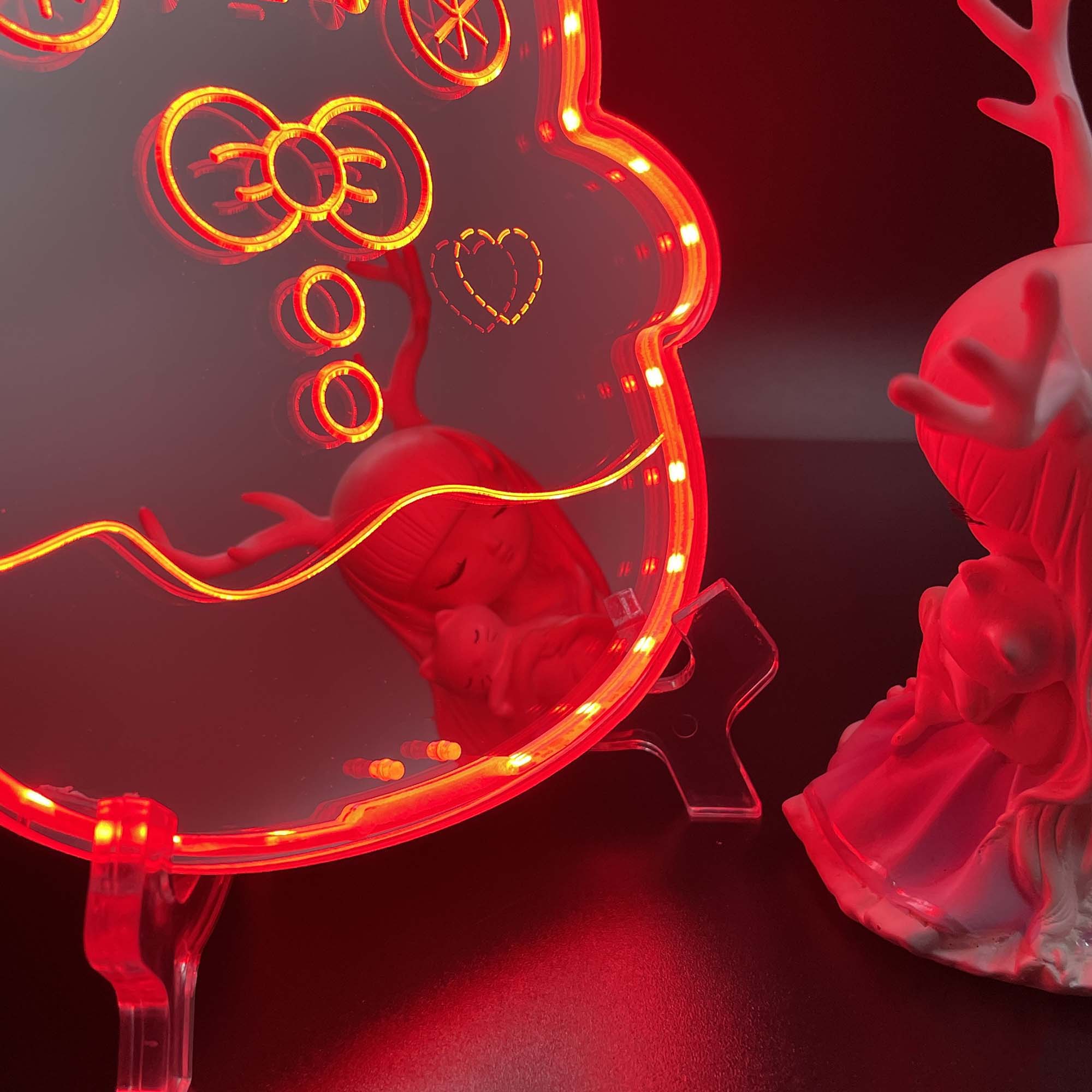 Love and Deepspace Zayne Snowman  Neon LED Sign with Dynamic RGB Colors Mirror Backing