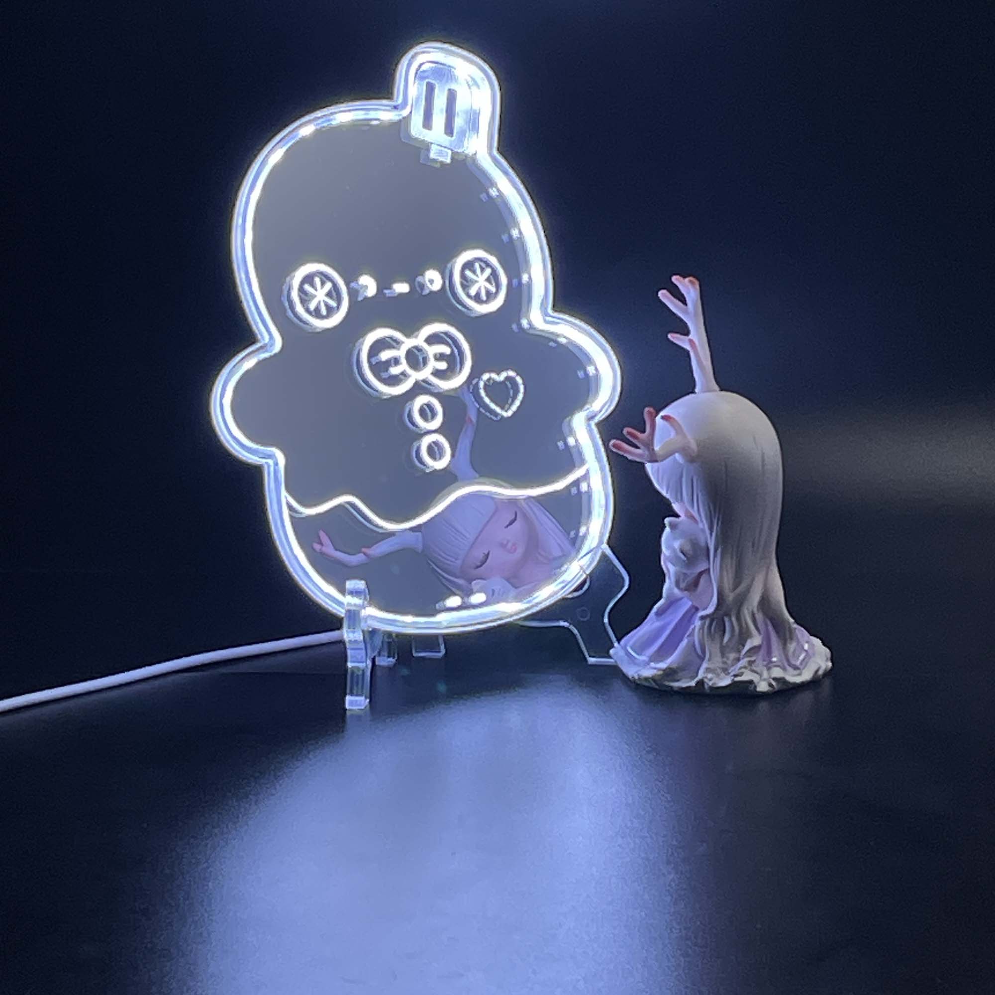 Love and Deepspace Zayne Snowman  Neon LED Sign with Dynamic RGB Colors Mirror Backing
