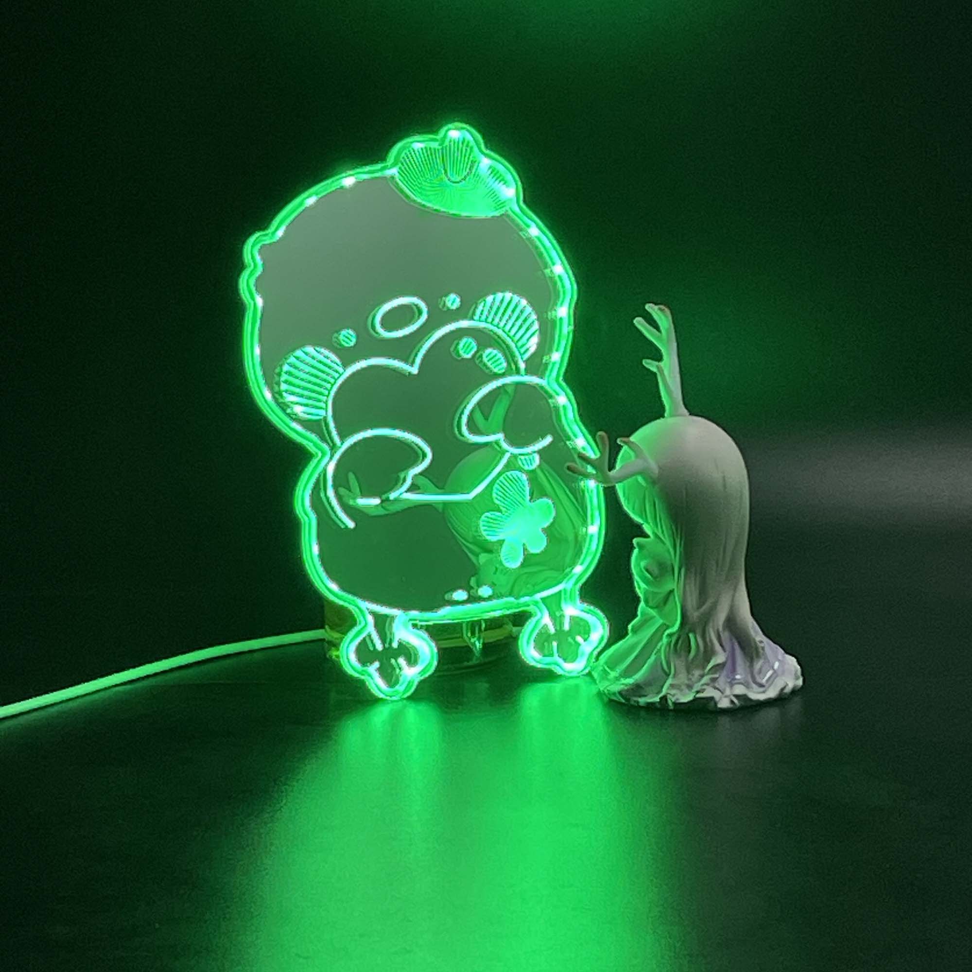 Love and Deepspace Rafayel Duck  Neon LED Sign with Dynamic RGB Colors Mirror Backing
