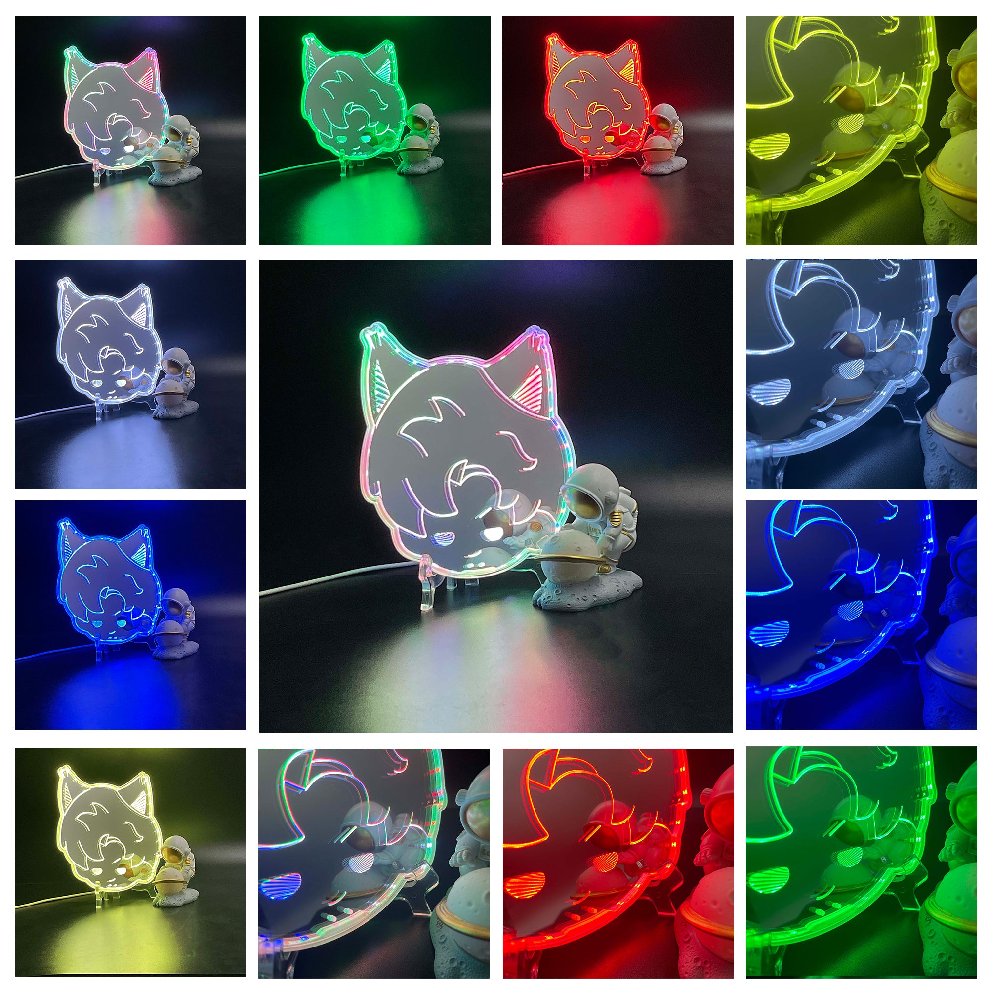 Love and Deepspace Sylus  Neon LED Sign with Dynamic RGB Colors Mirror Backing