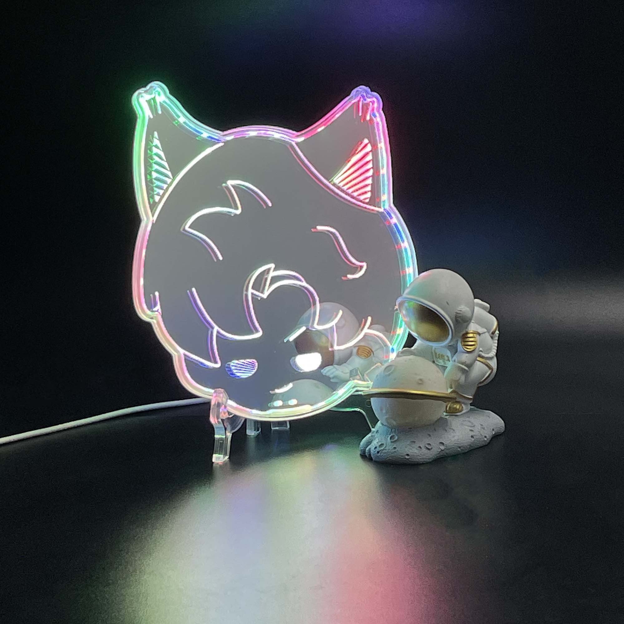 Love and Deepspace Sylus  Neon LED Sign with Dynamic RGB Colors Mirror Backing