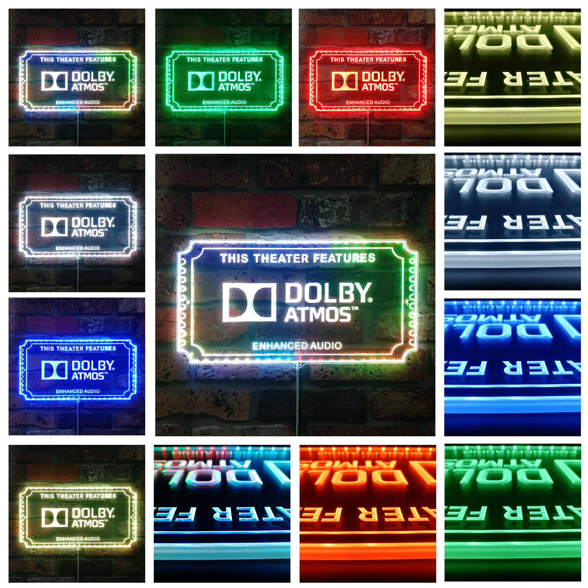 Dolby Atmos Dynamic RGB Edge Lit LED Sign