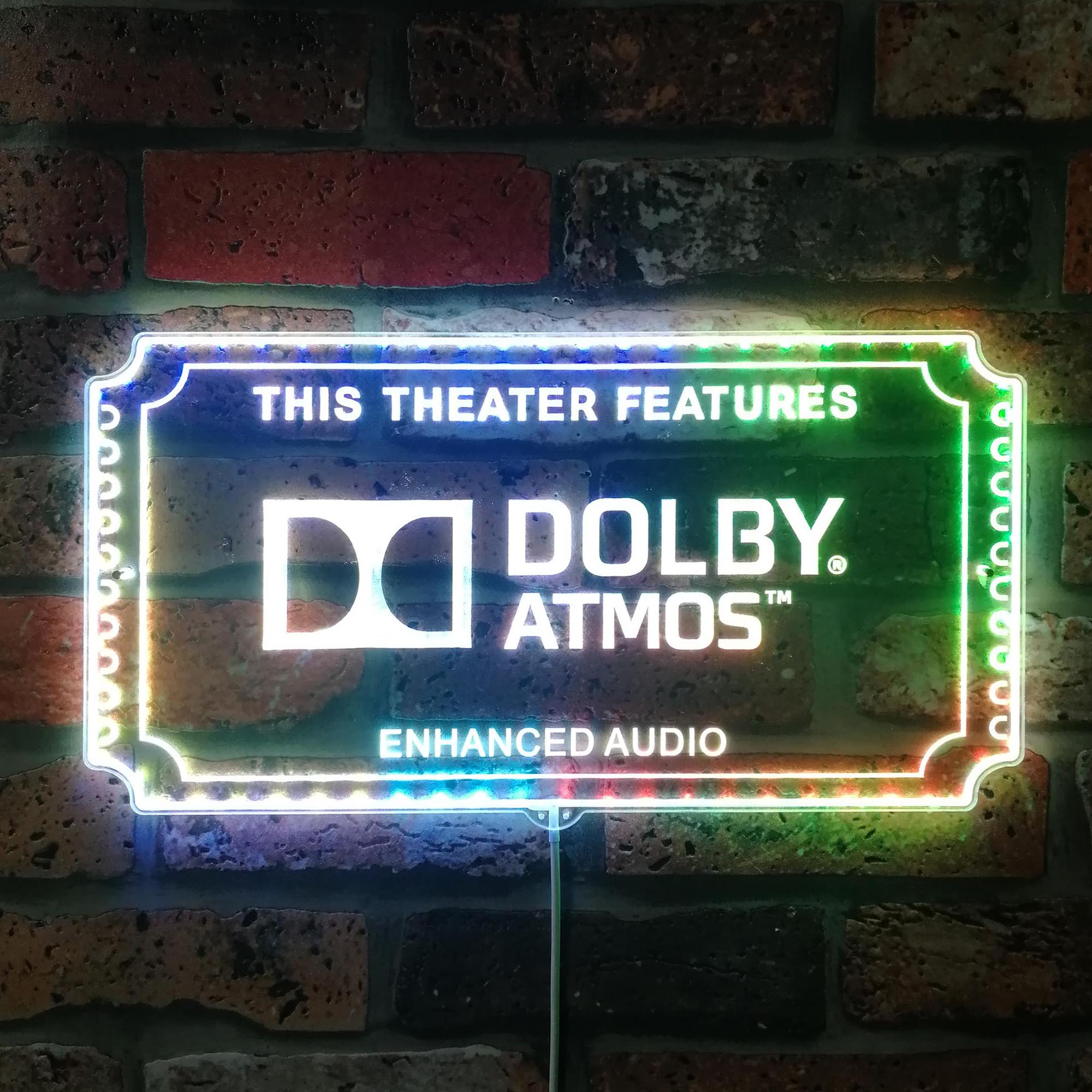 Dolby Atmos Dynamic RGB Edge Lit LED Sign