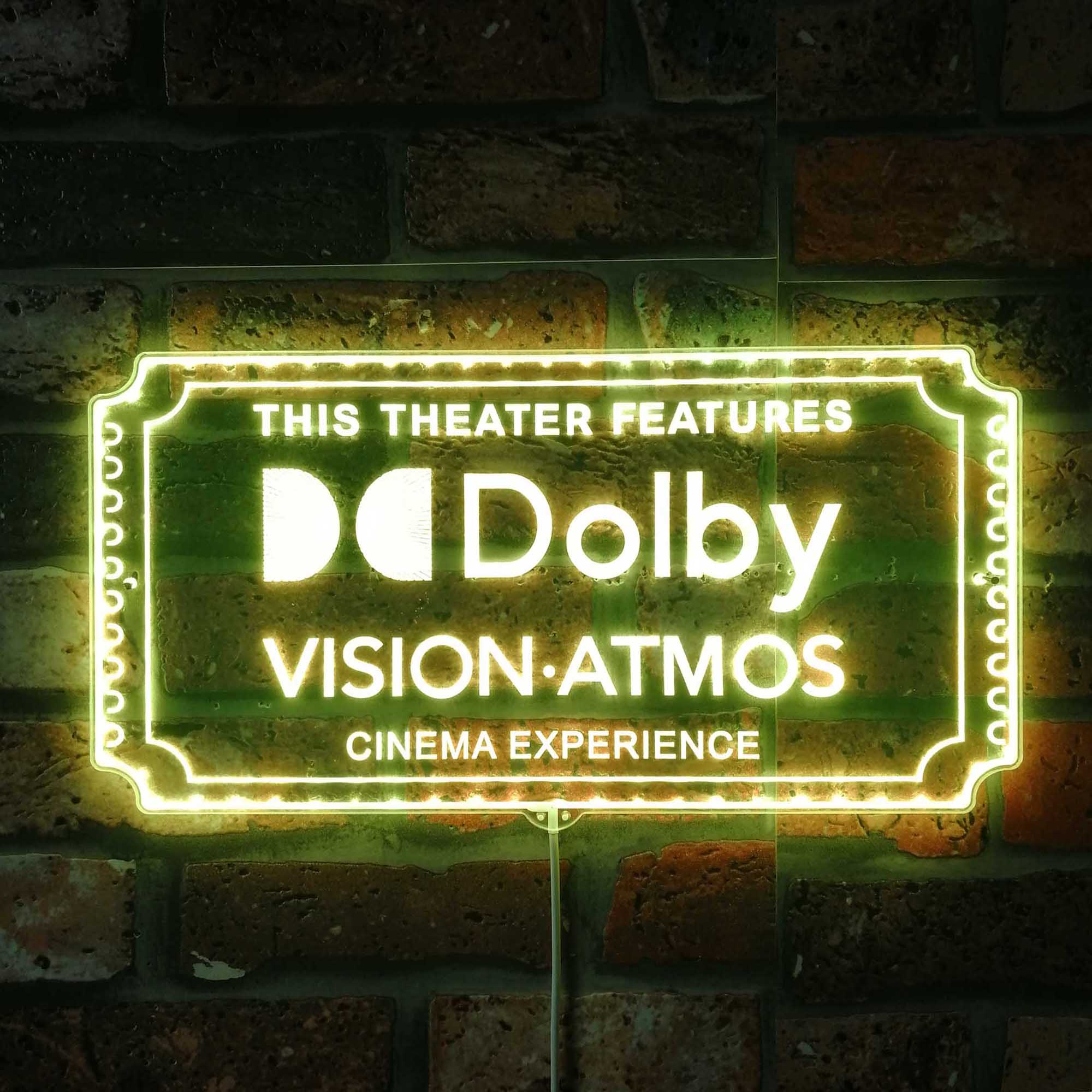 Dolby Vision Atmos Dynamic RGB Edge Lit LED Sign