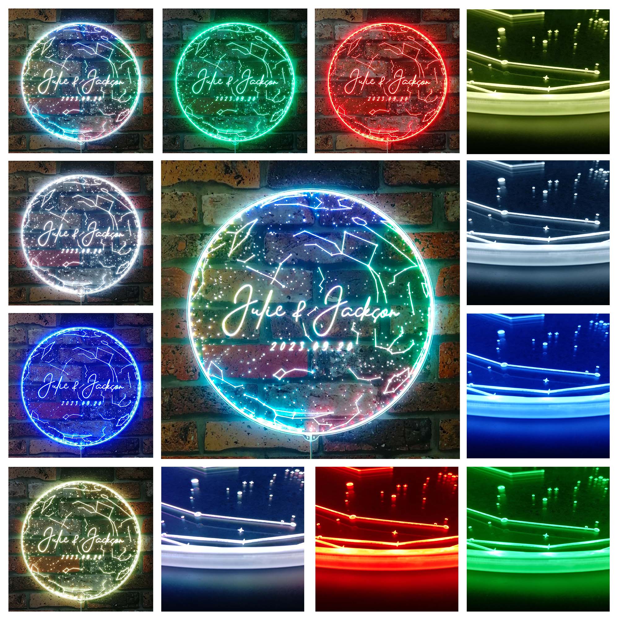 Custom Star Map By Date Romantic Gift RGB Edge Lit LED Sign