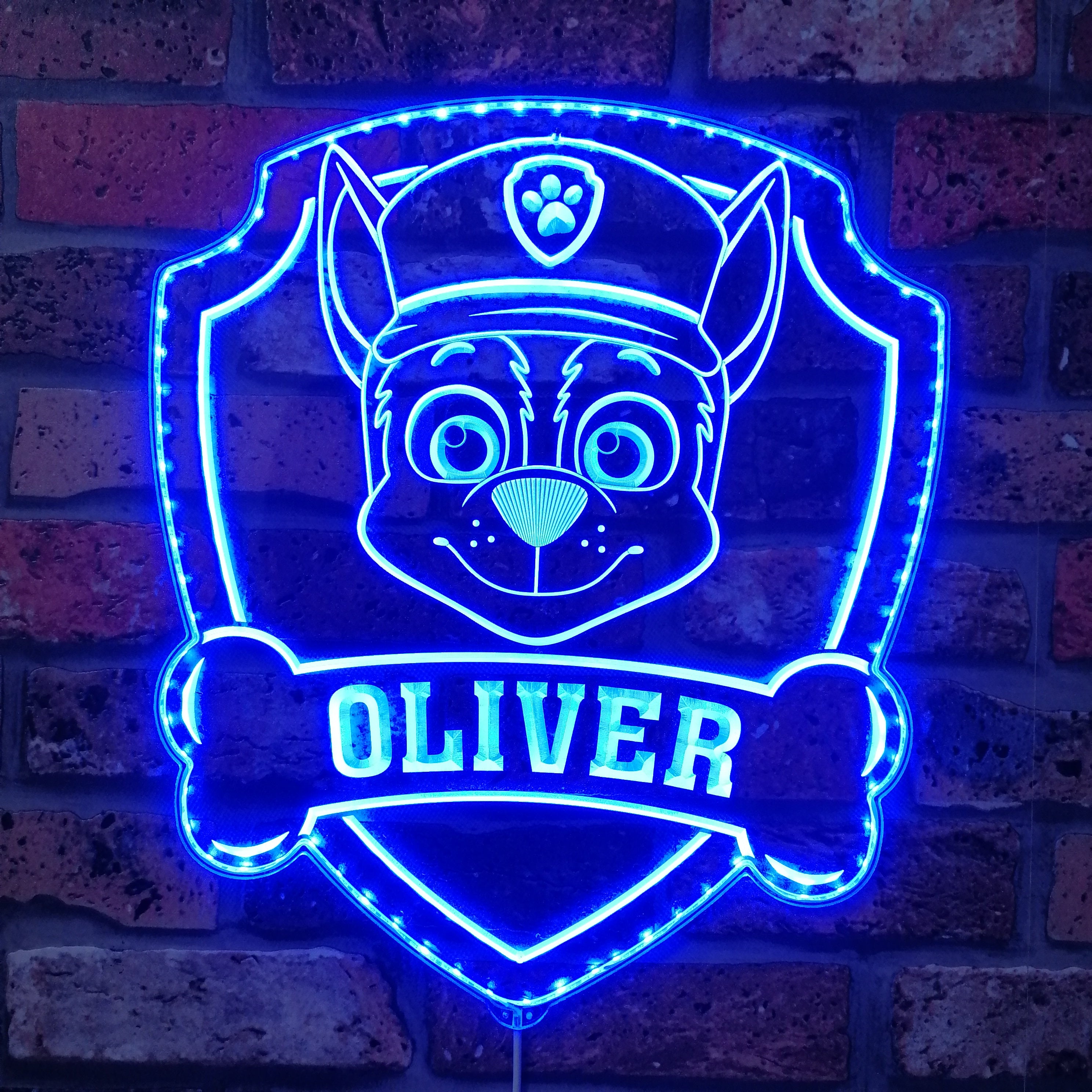 Personalized Paw Patrol Dynamic RGB Edge Lit LED Sign