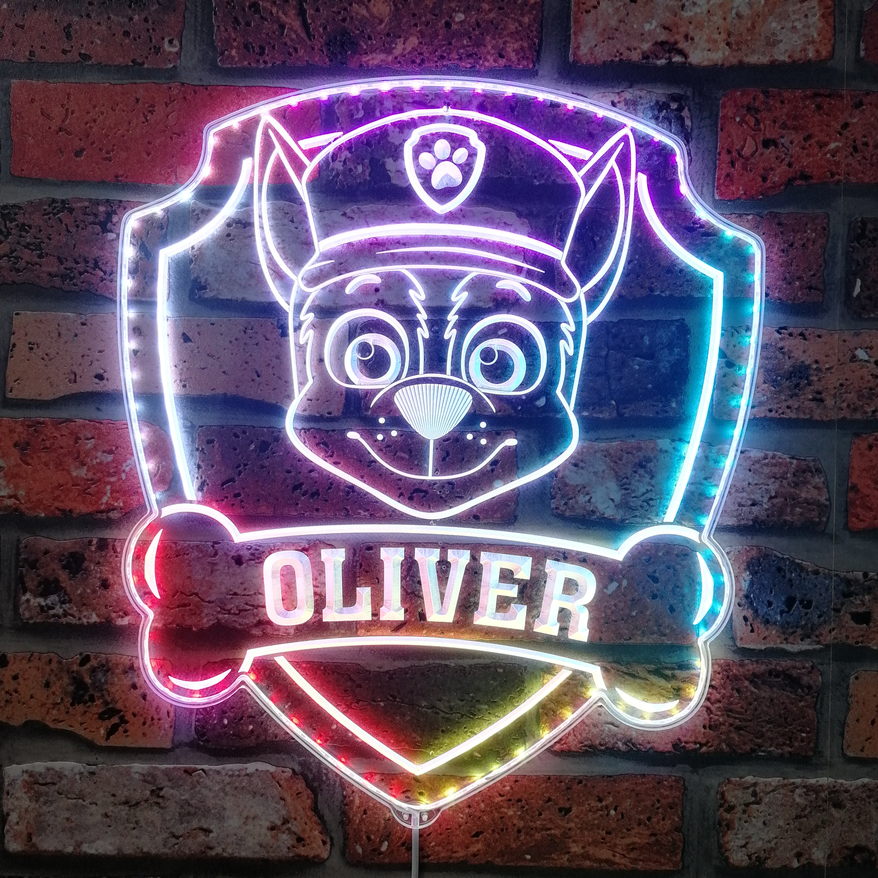 Personalized Paw Patrol Dynamic RGB Edge Lit LED Sign