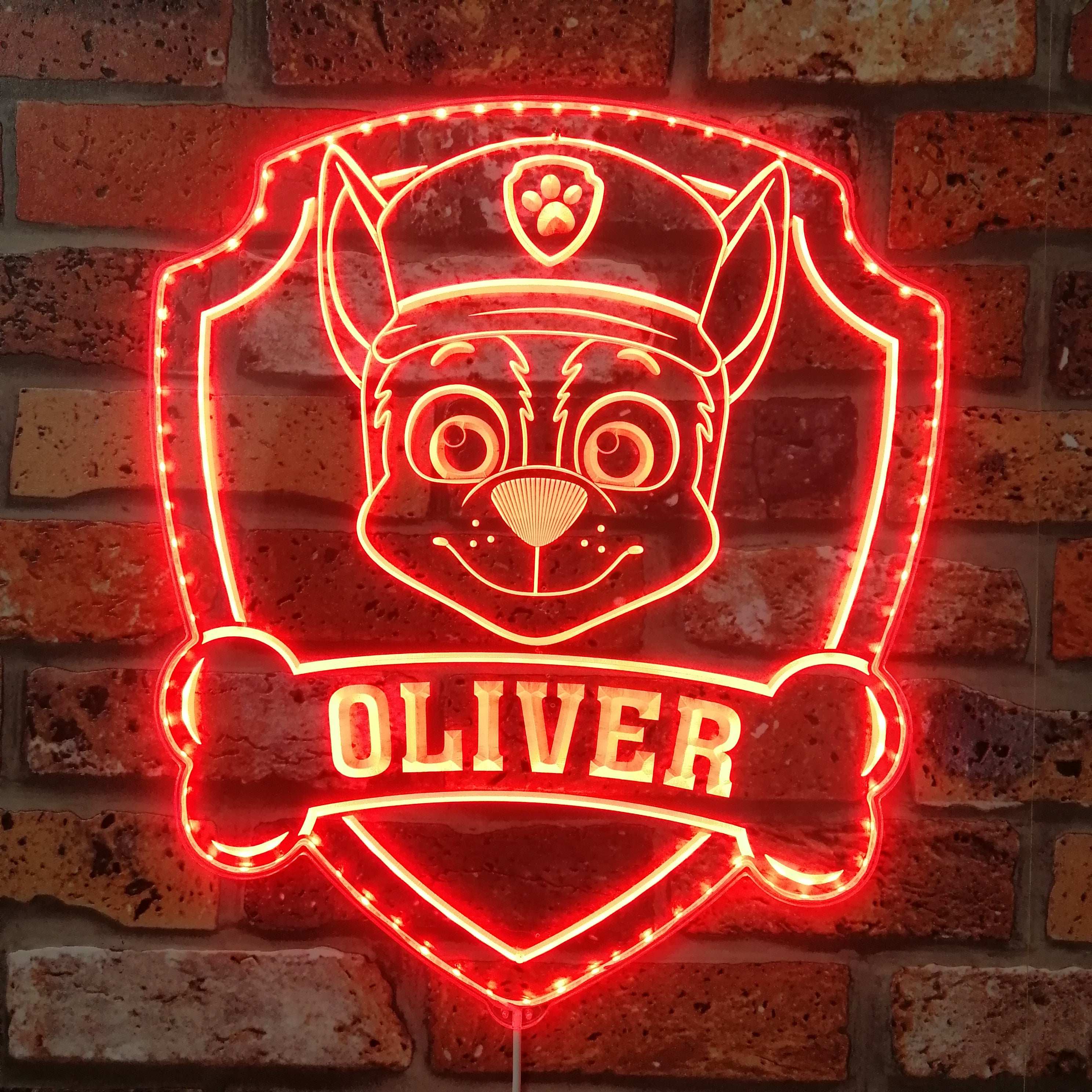 Personalized Paw Patrol Dynamic RGB Edge Lit LED Sign