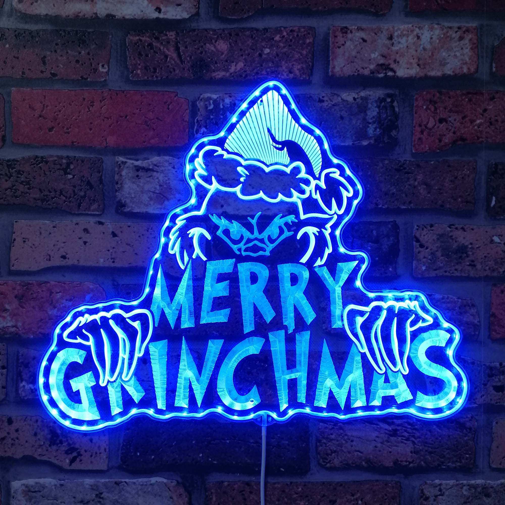 Personalized Grinch Christmas Dynamic RGB Edge Lit LED Sign