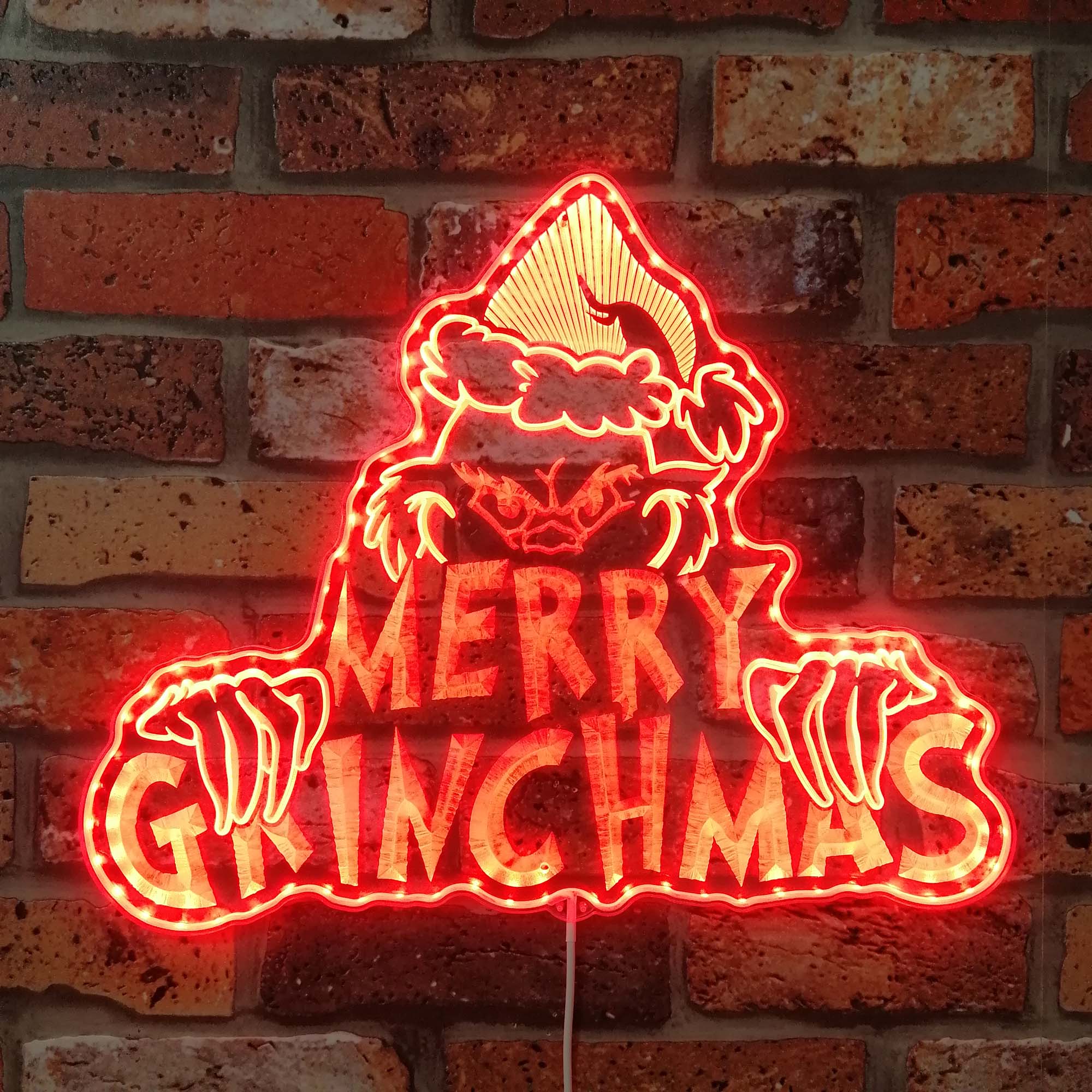 Personalized Grinch Christmas Dynamic RGB Edge Lit LED Sign